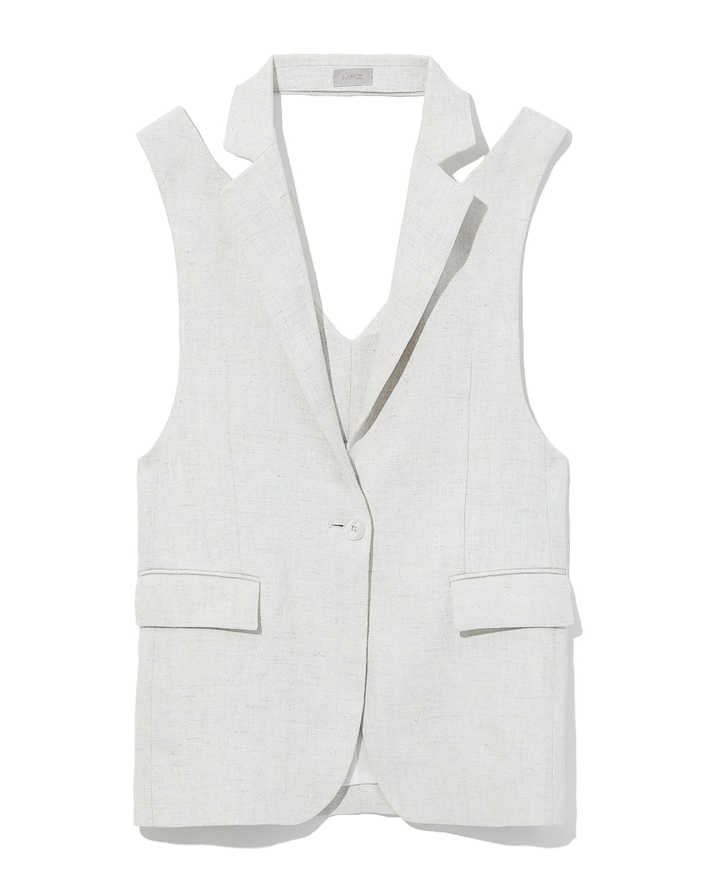 MRZ Shoulder cut-out linen vestcoat