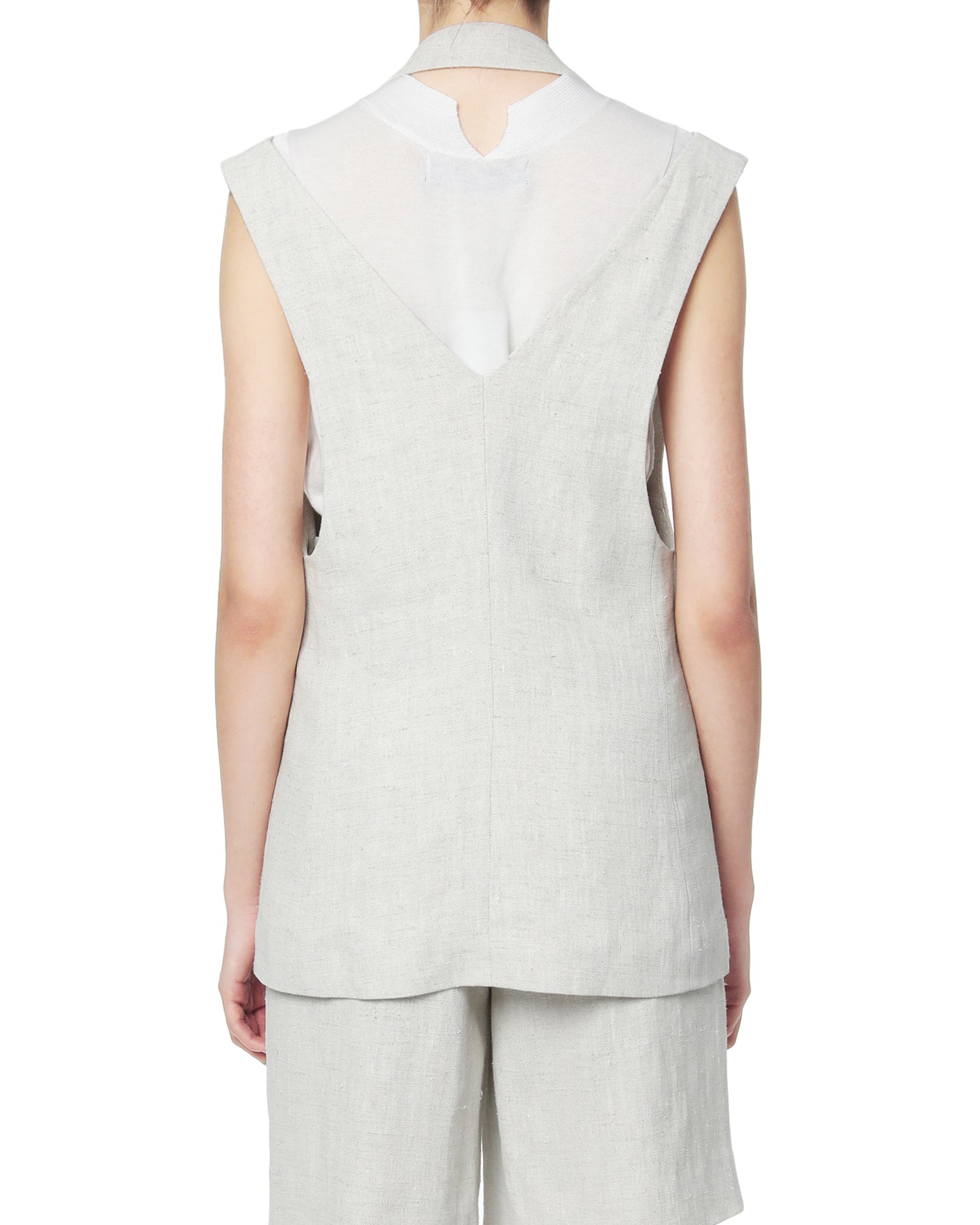 MRZ Shoulder cut-out linen vestcoat