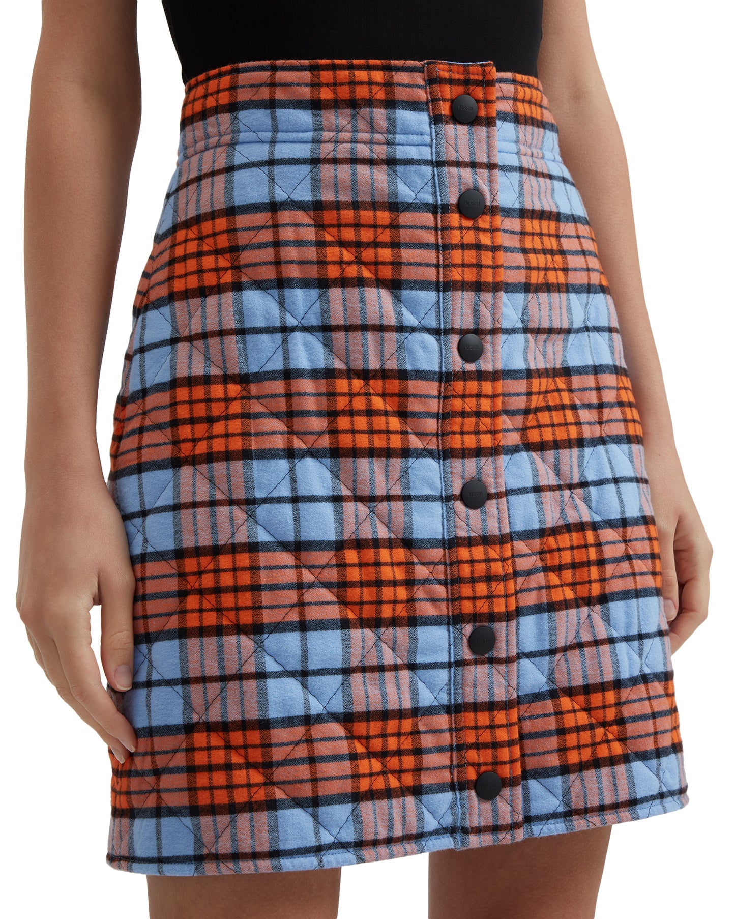 MSGM Plaid A-line skirt