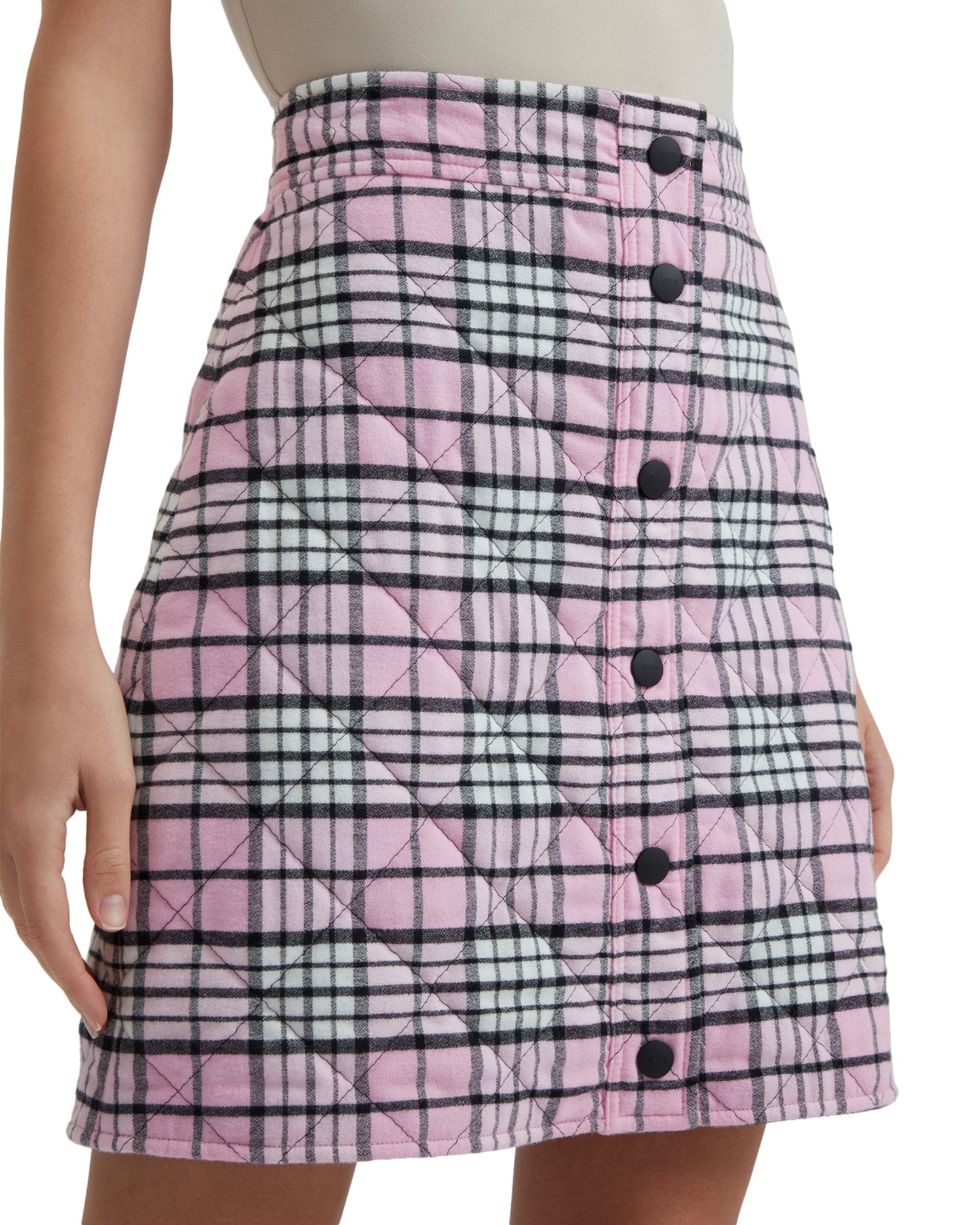 MSGM Plaid A-line skirt