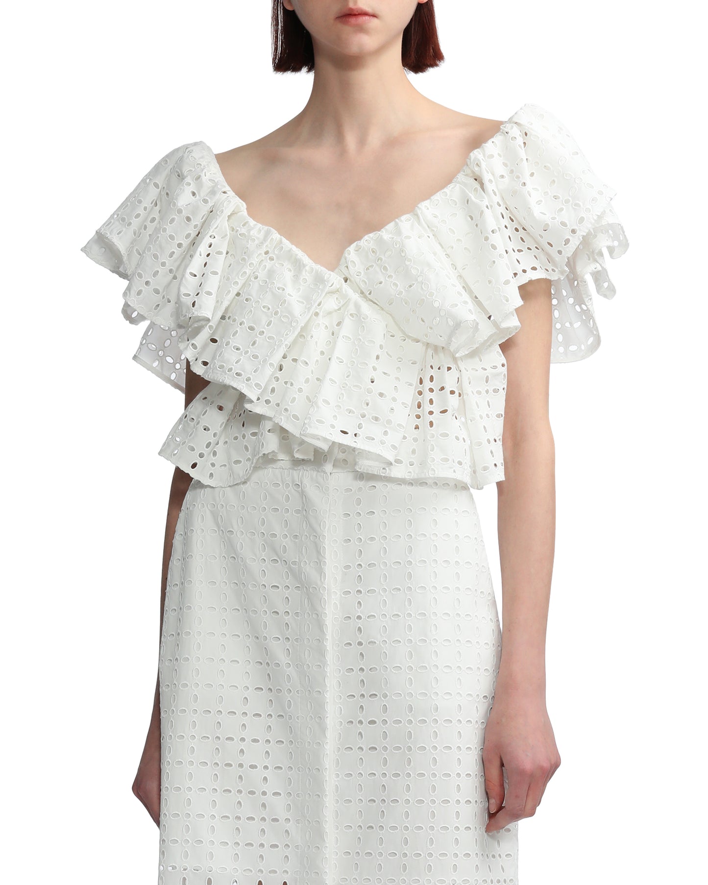 MSGM Broderie anglaise crop top