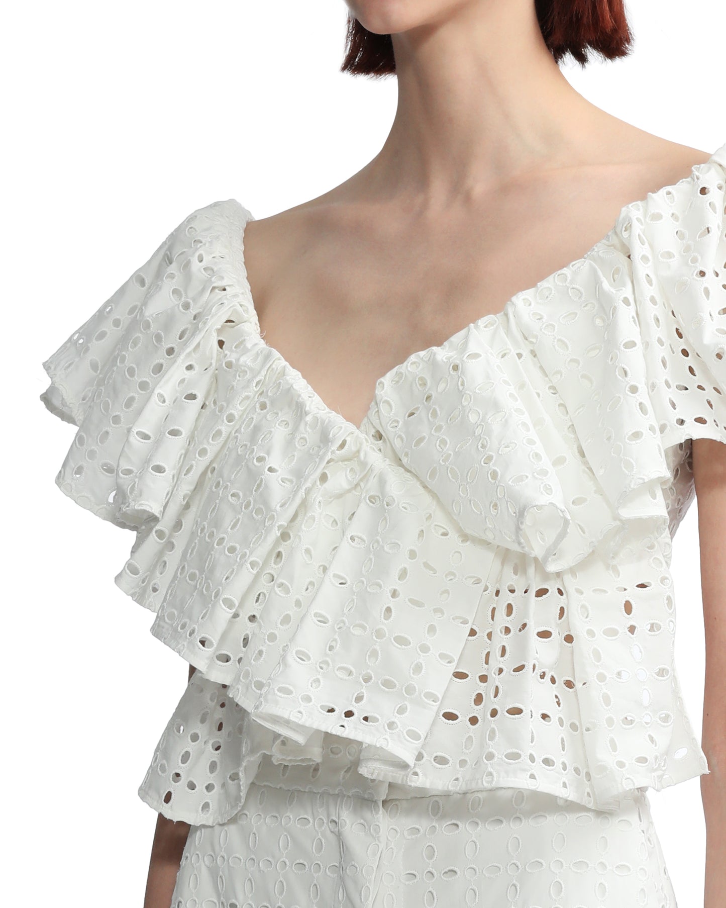 MSGM Broderie anglaise crop top