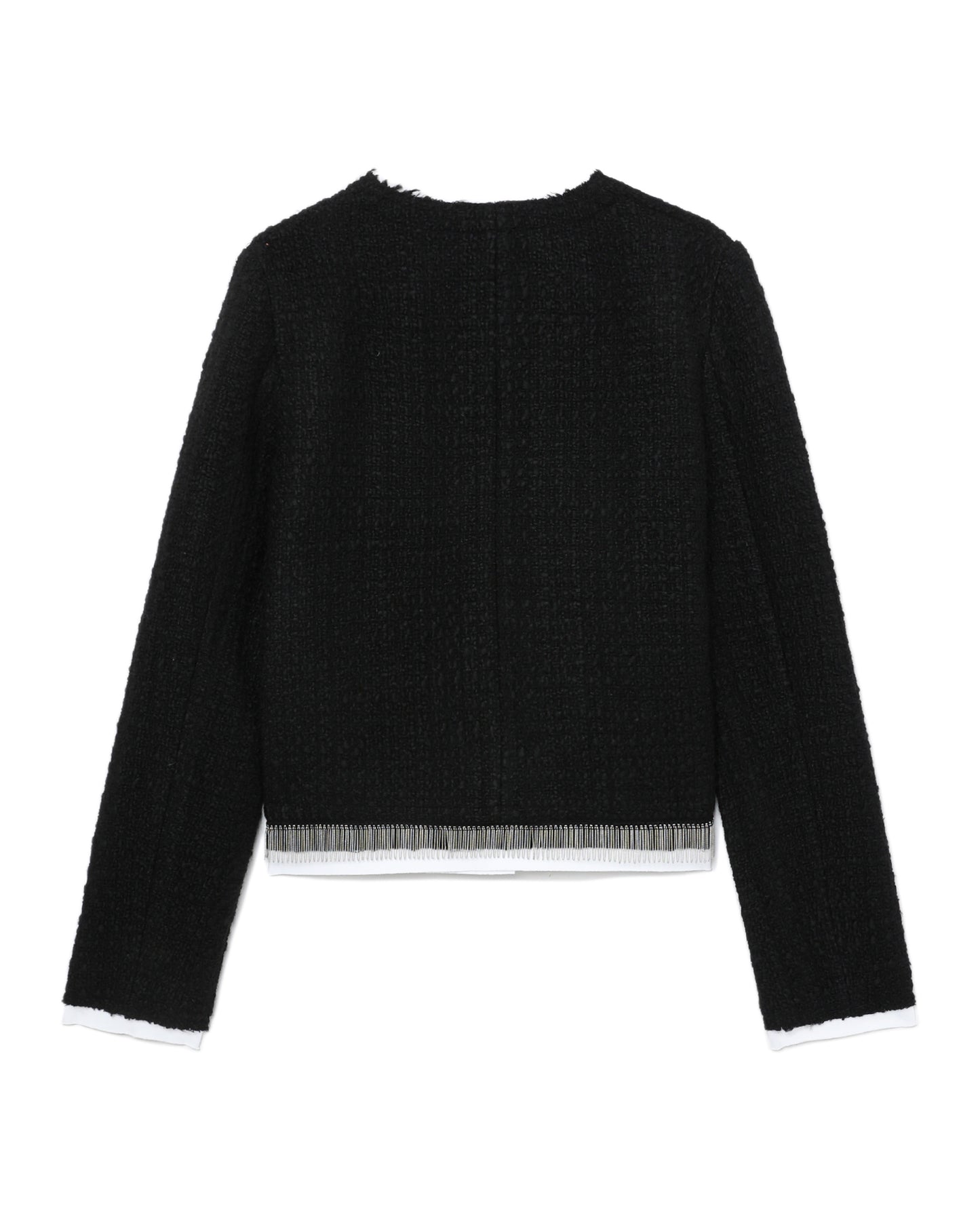 NO.21 Bouclé fringe-trim jacket