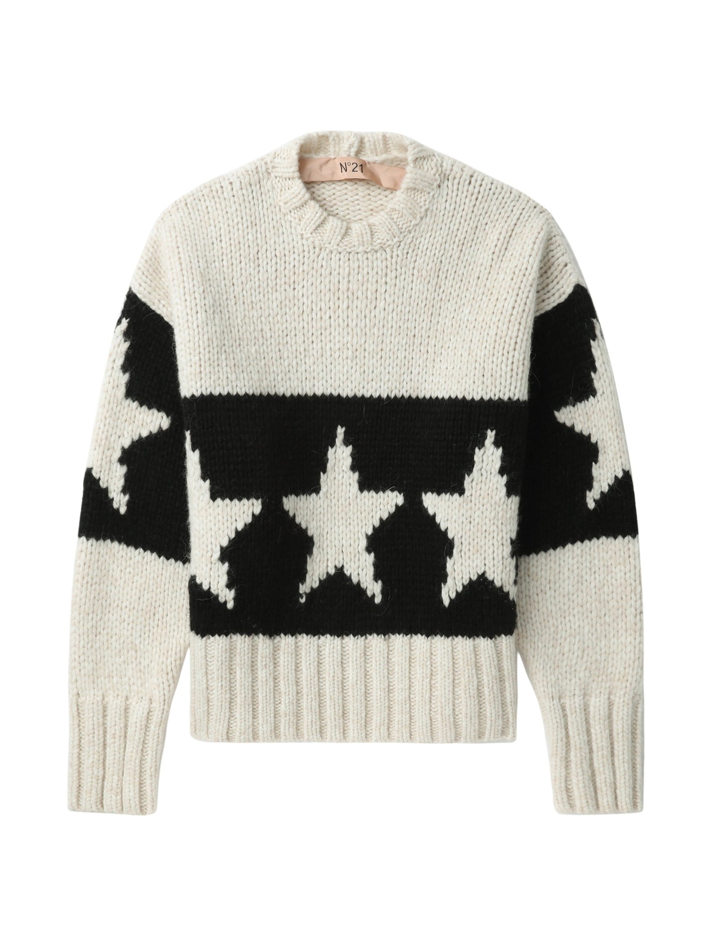 NO.21 Stars stripe intarsia sweater