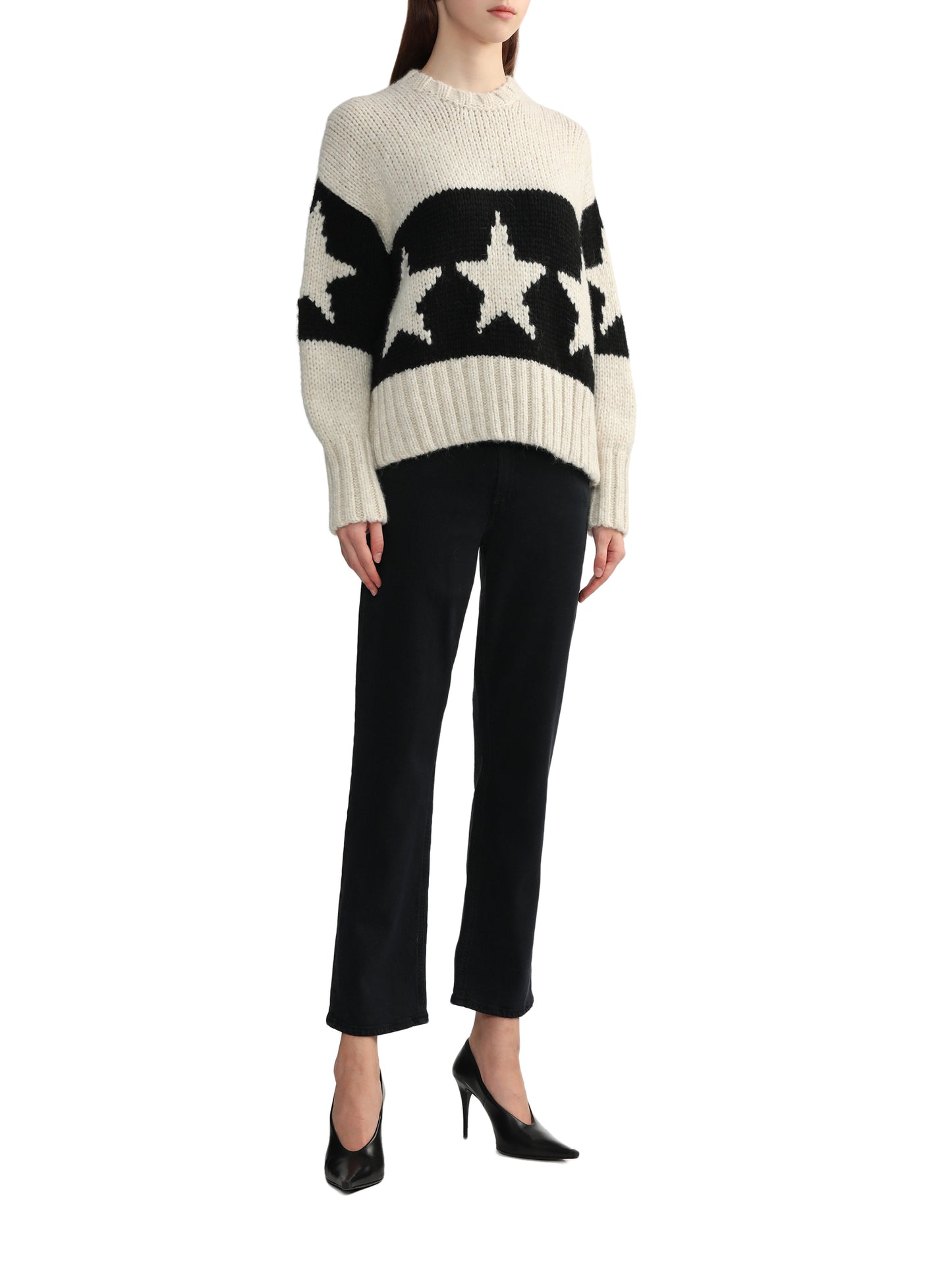 NO.21 Stars stripe intarsia sweater