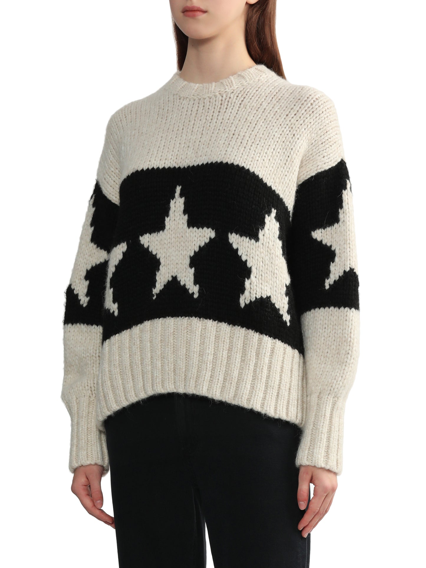 NO.21 Stars stripe intarsia sweater