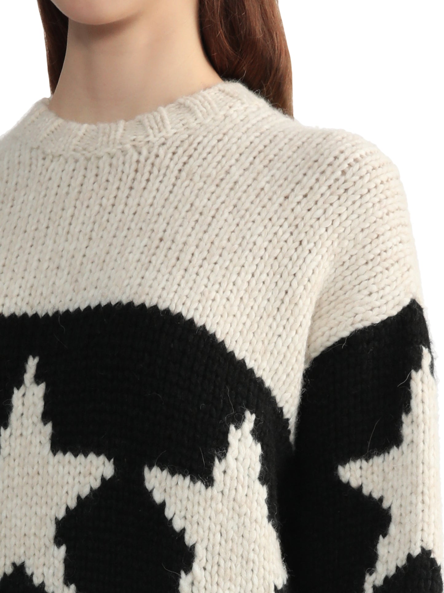 NO.21 Stars stripe intarsia sweater