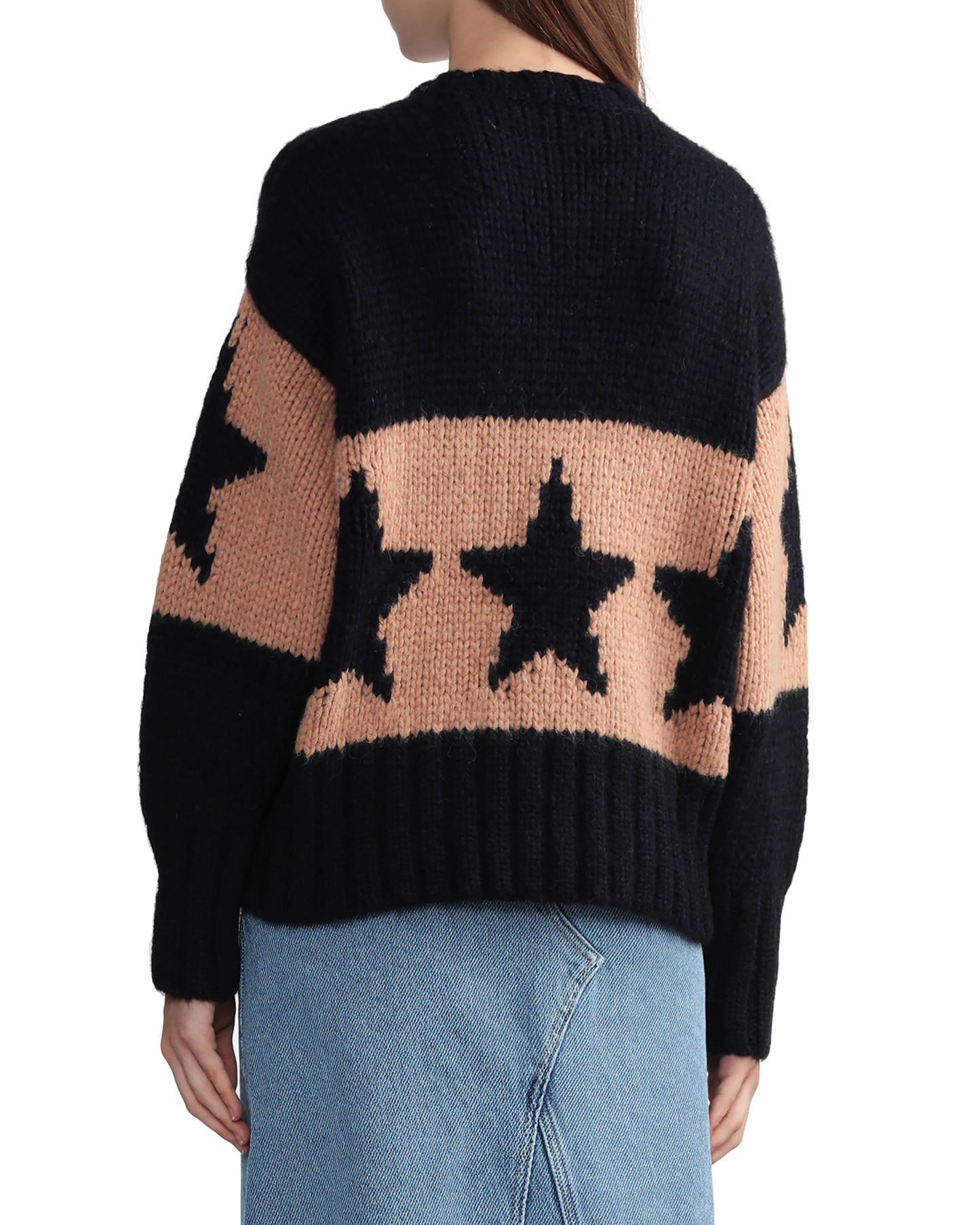 NO.21 Stars stripe intarsia sweater