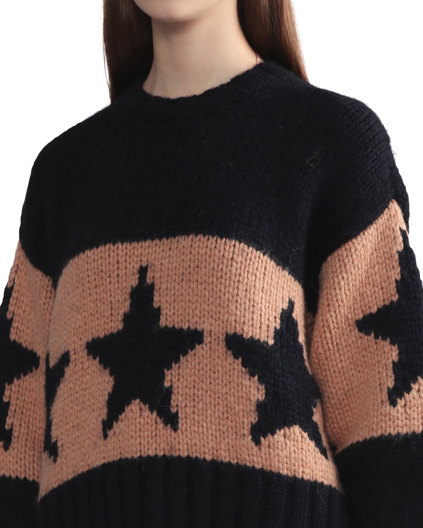 NO.21 Stars stripe intarsia sweater