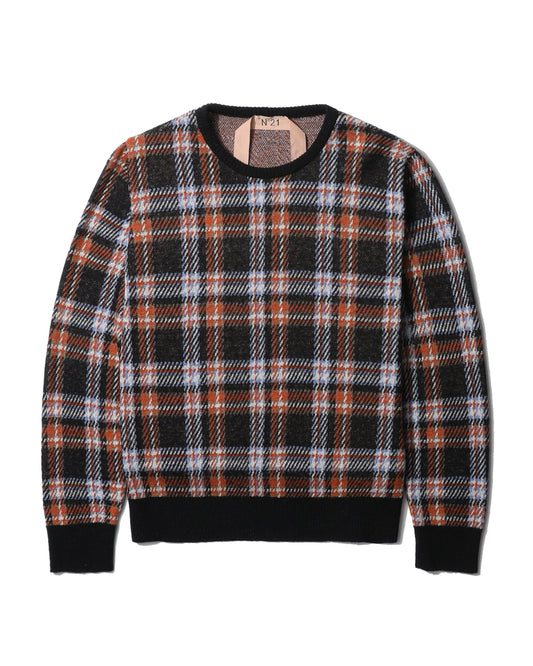 NO.21 Checked knit sweater