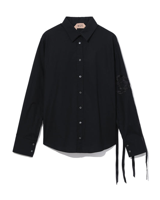 NO.21 Fringes embellished shirt