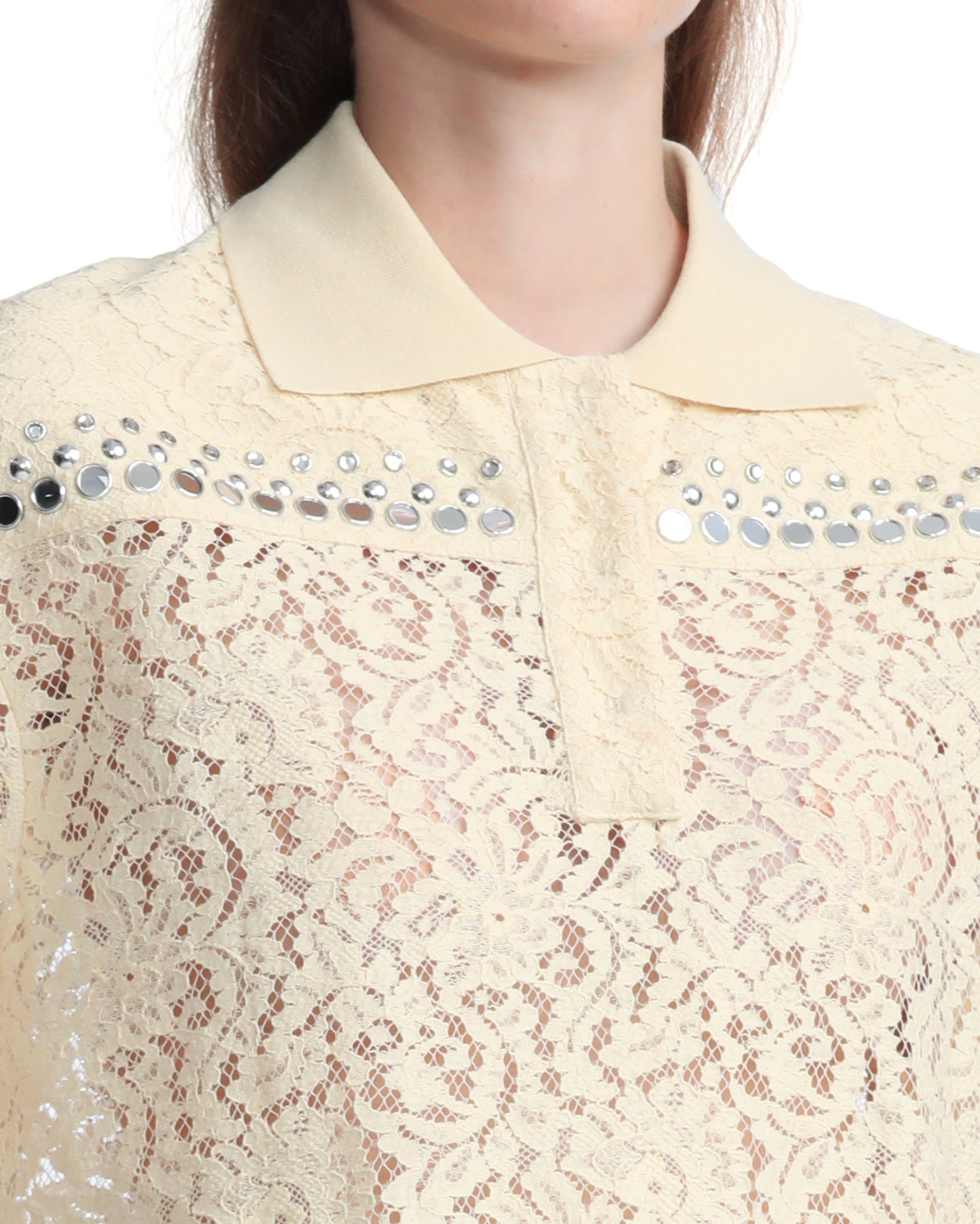 NO.21 Lace polo top