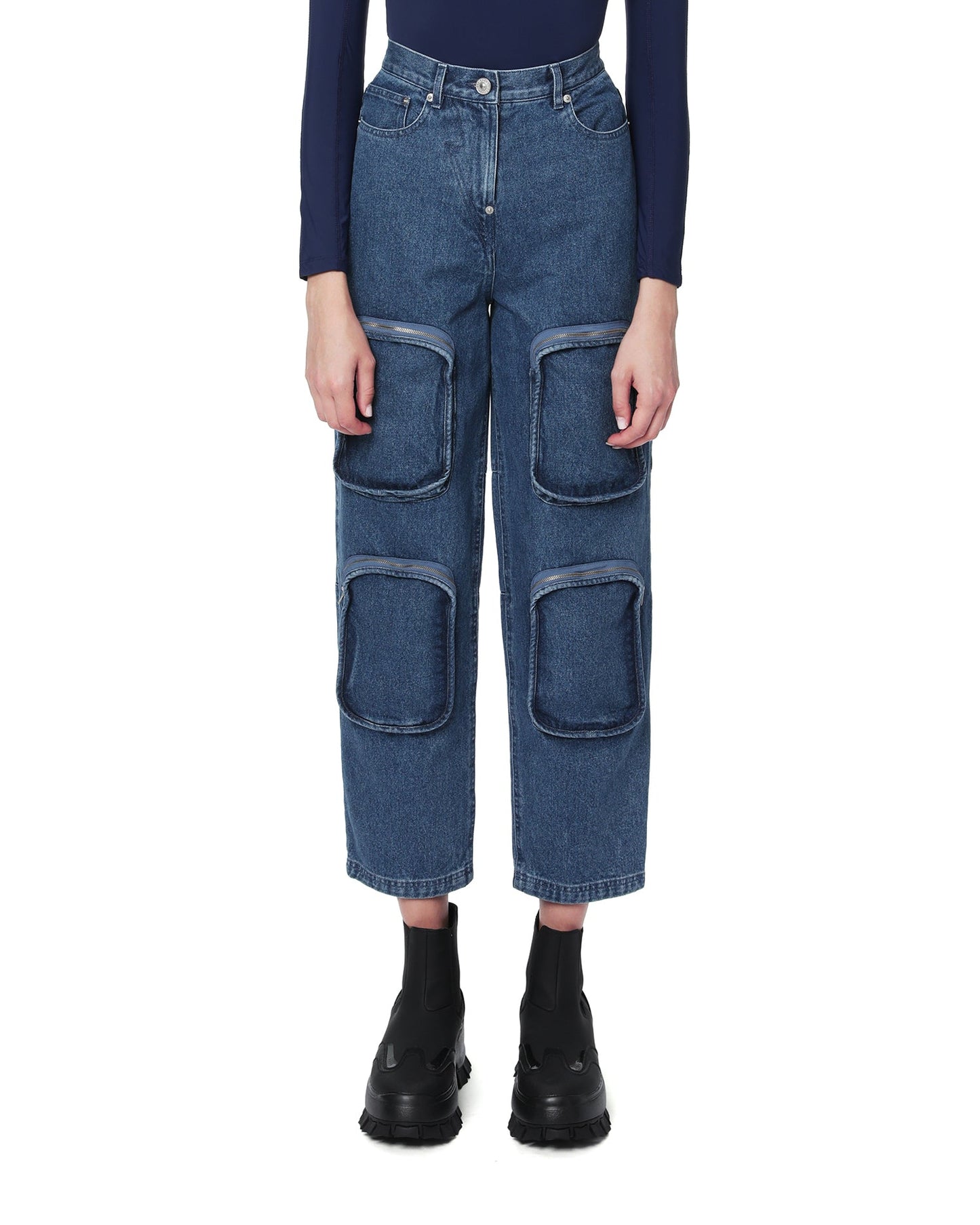 PUSHBUTTON Zipper patch pocket jeans