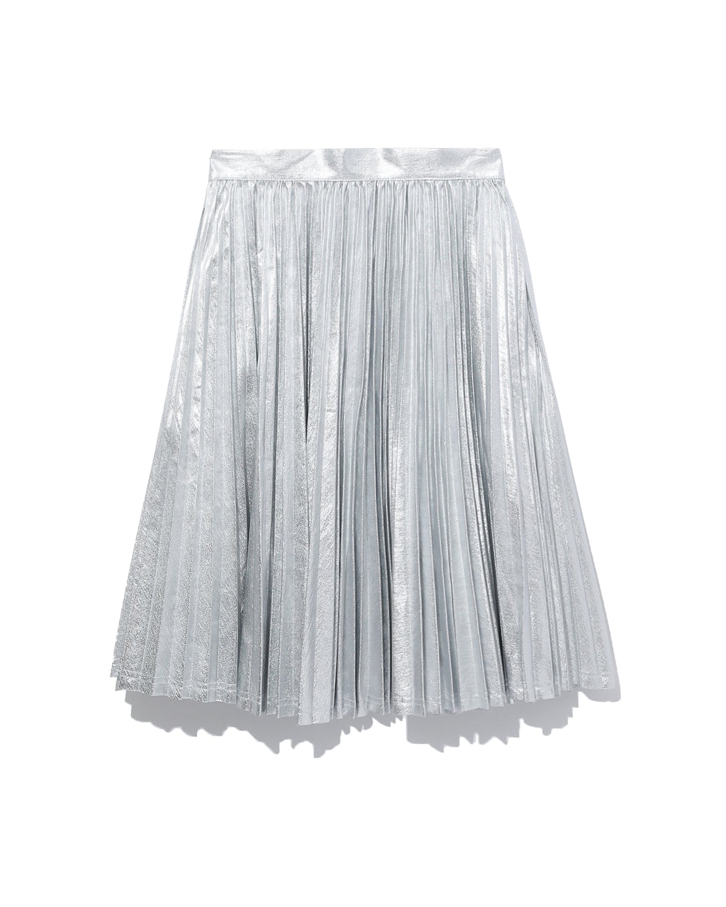 PUSHBUTTON Metallic-coated pleated skirt