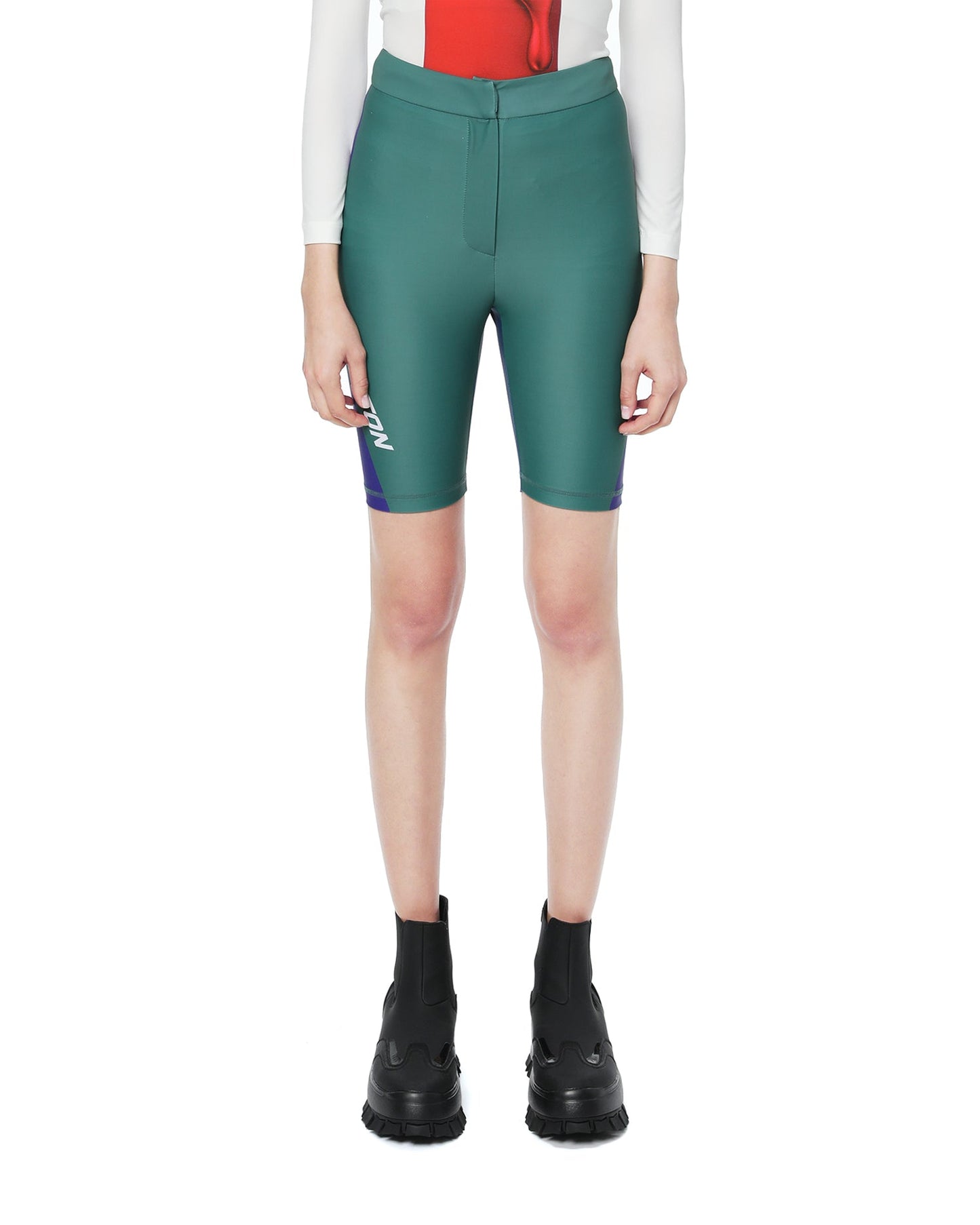 PUSHBUTTON Contrast biker shorts