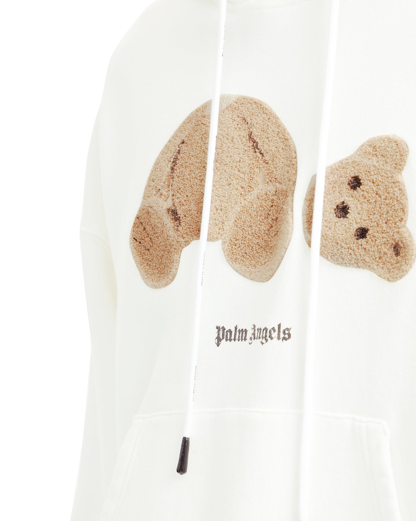 PALM ANGELS Bear print hoodie Ivory