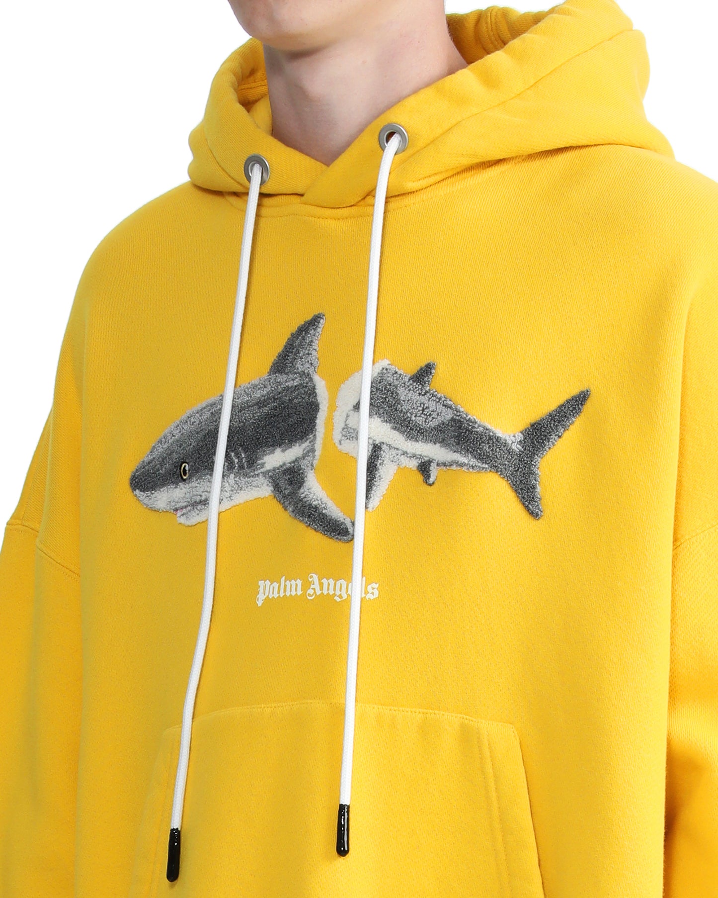 PALM ANGELS Shark print hoodie Yellow