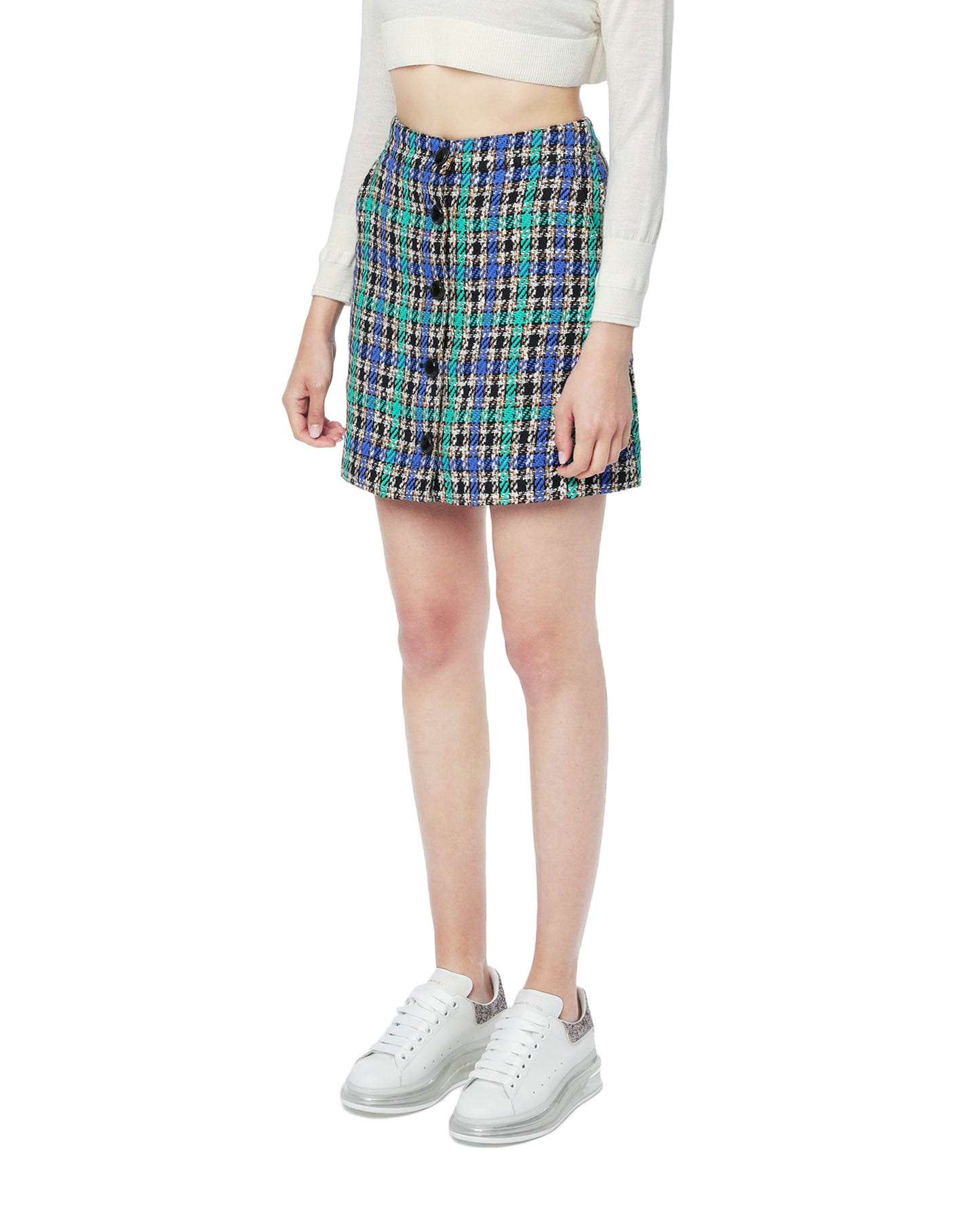 MCQ Tweed plaid skirt