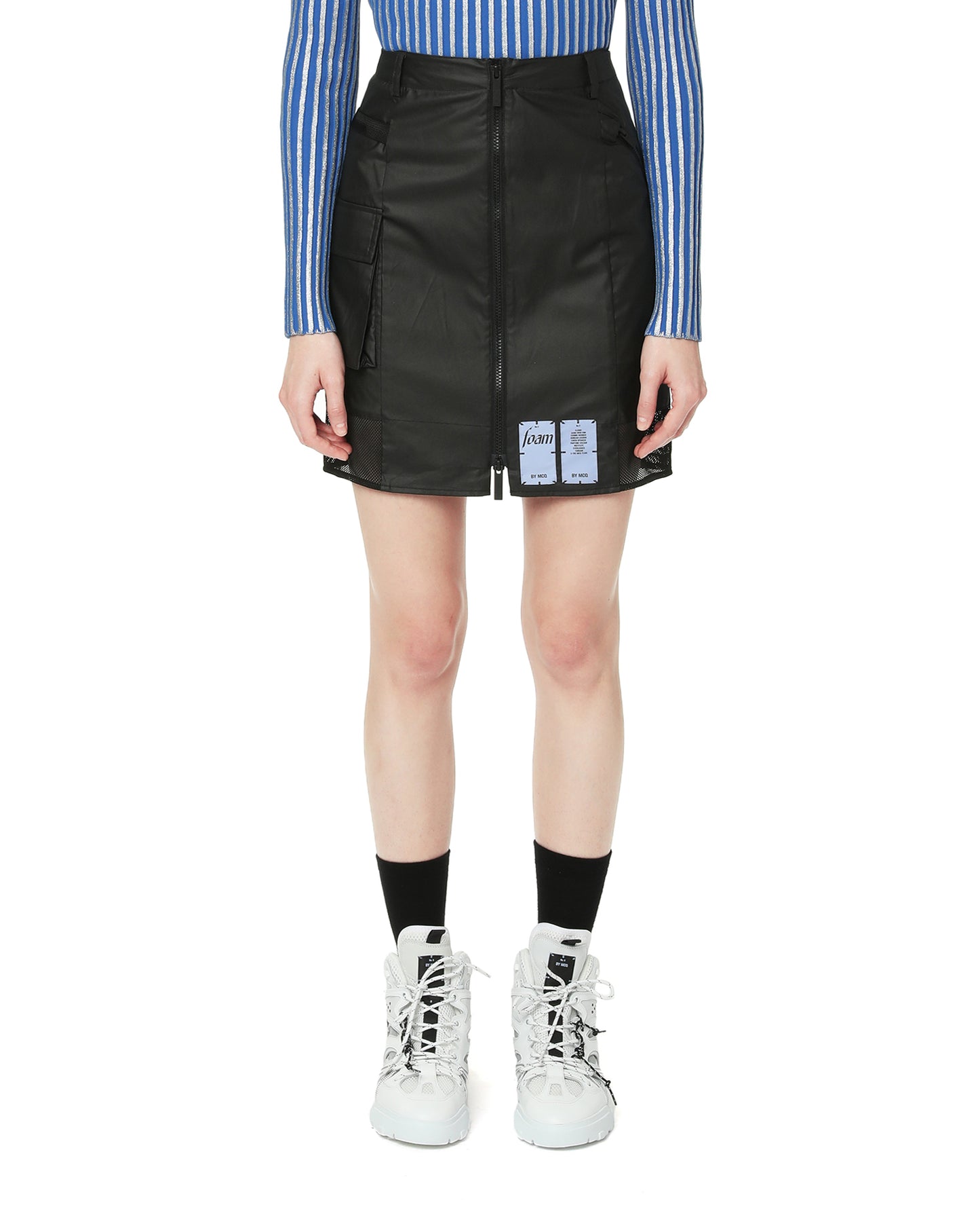 MCQ Mesh zip cargo skirt