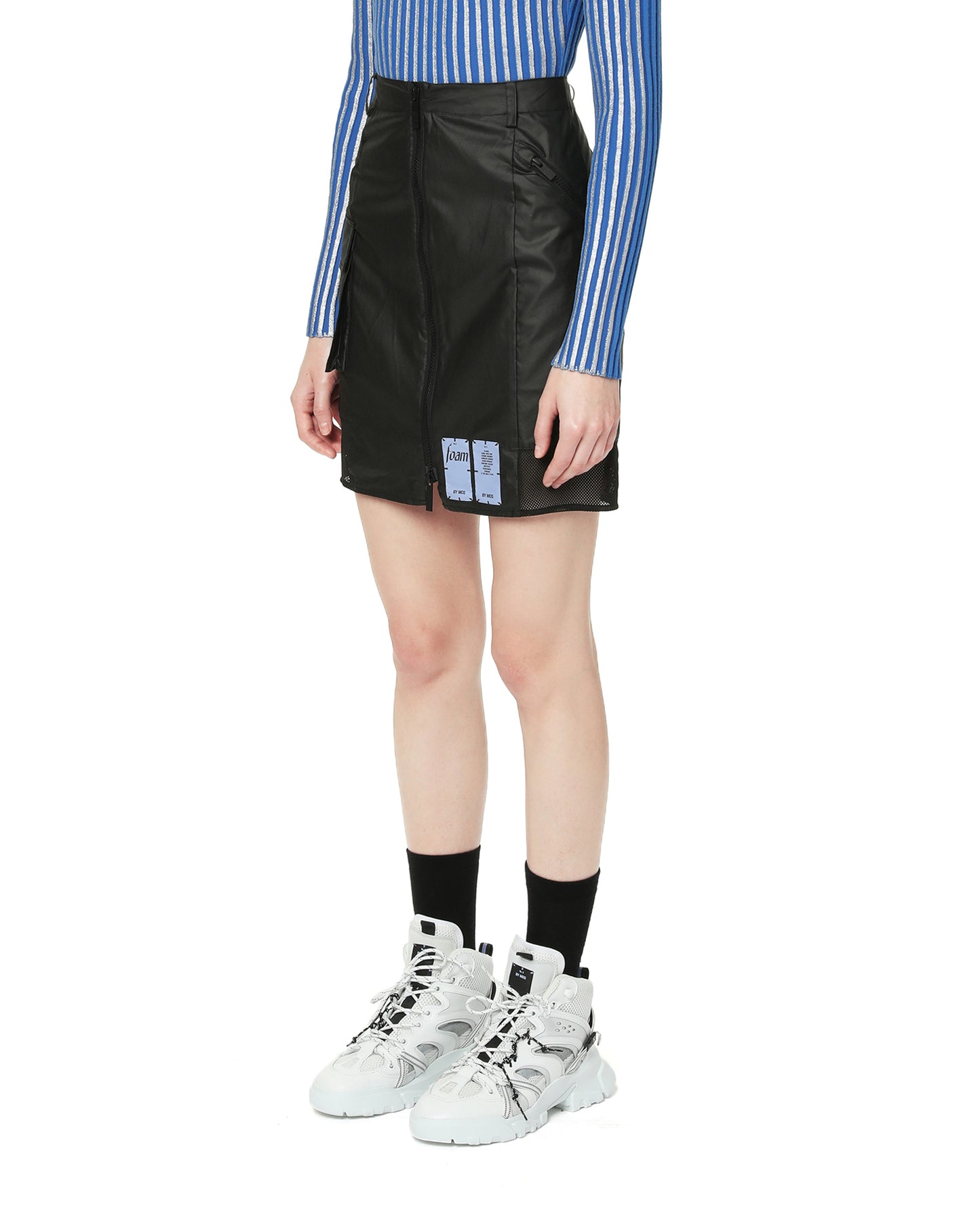 MCQ Mesh zip cargo skirt