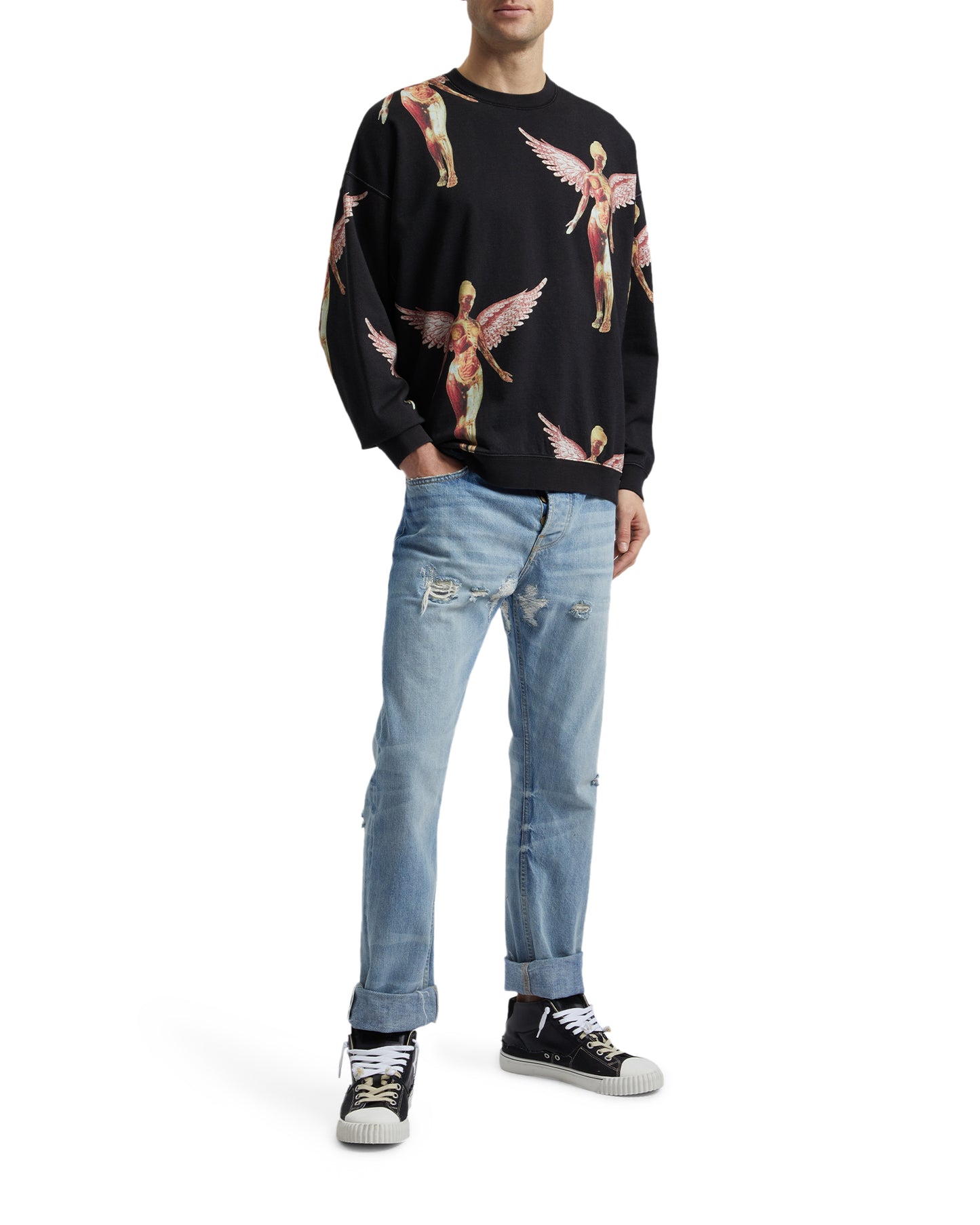 R13 Nirvana in utero crew neck top