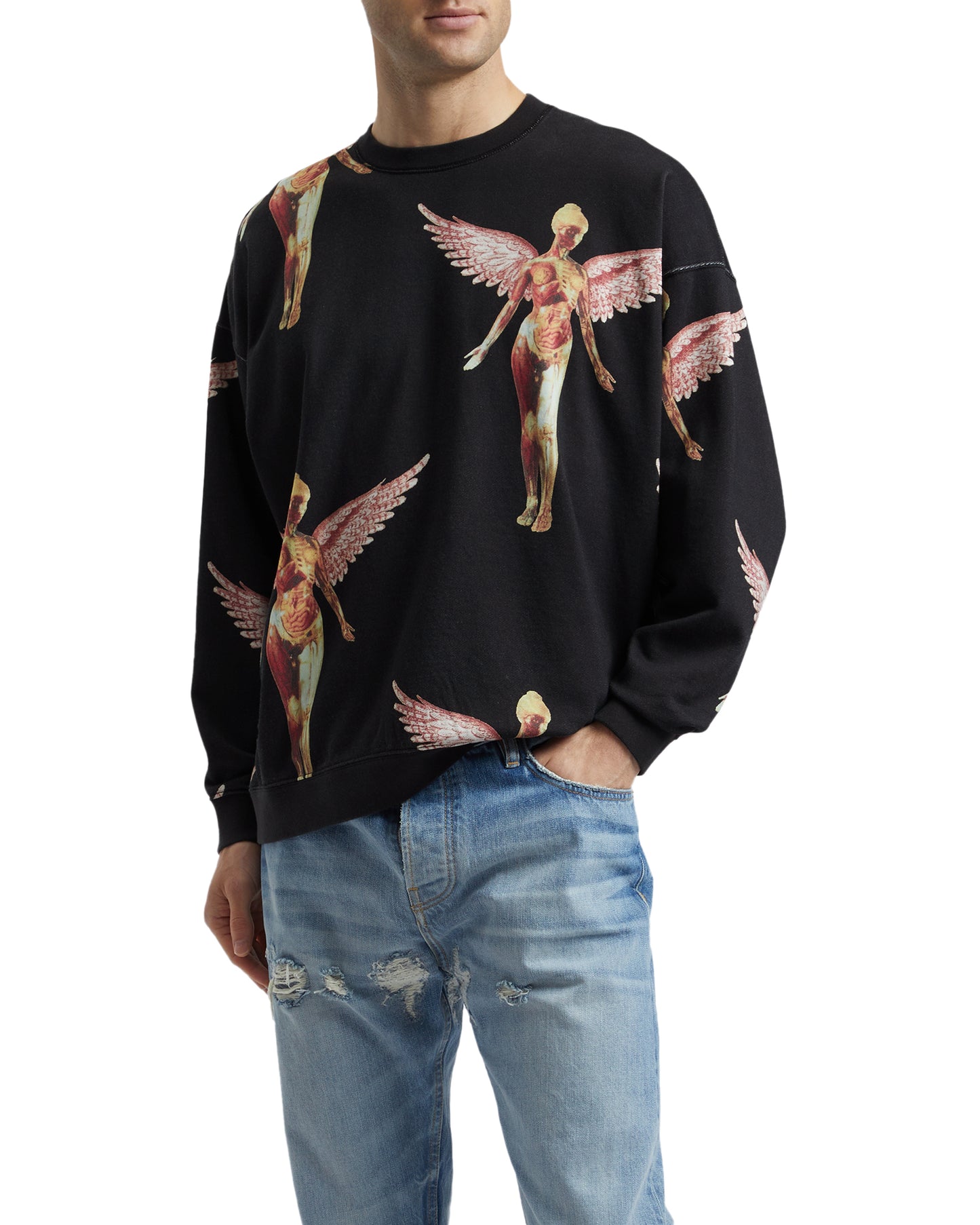 R13 Nirvana in utero crew neck top