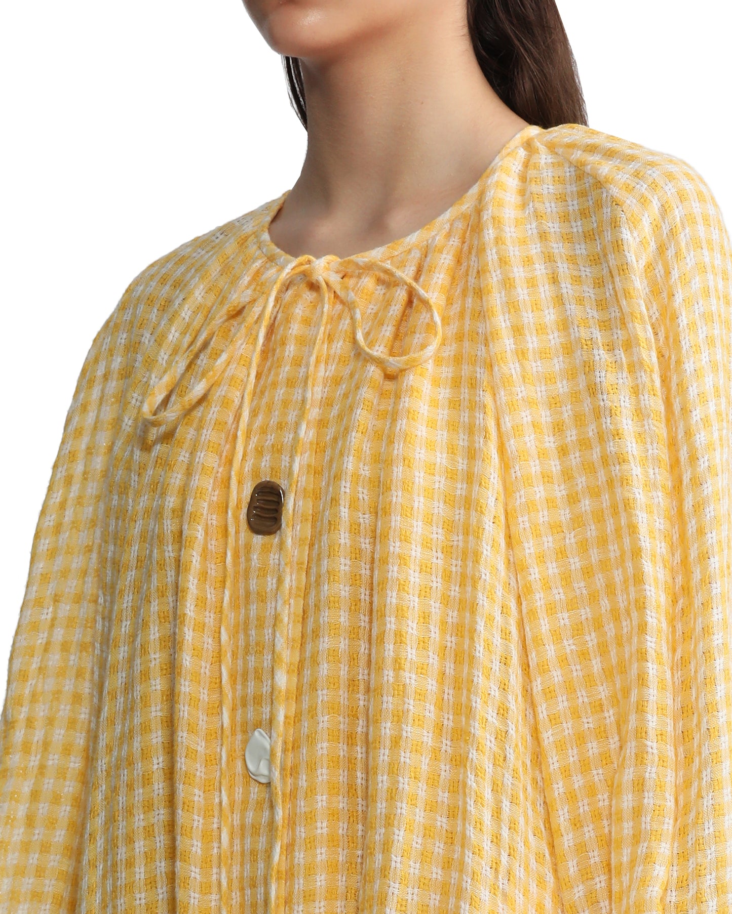 REJINA PYO Button up checked dress