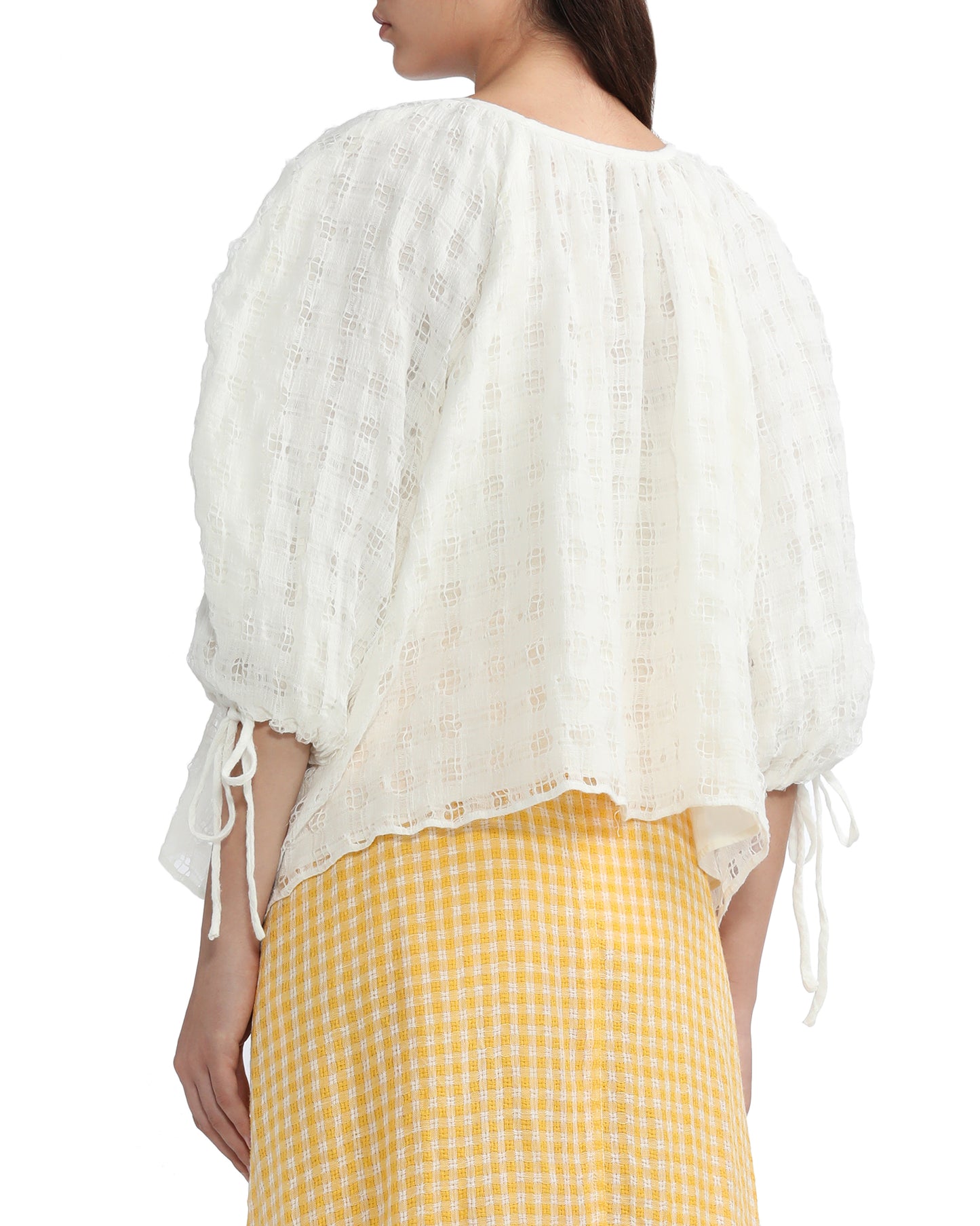 REJINA PYO Puffed sleeves cropped top