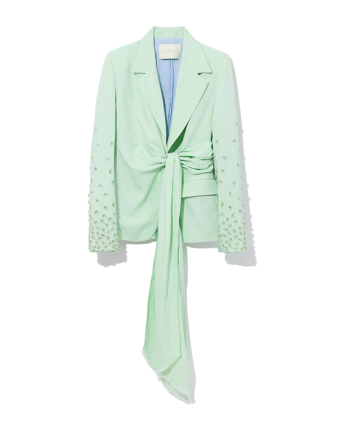 ROBERTA EINER Knotted scarf embellished blazer