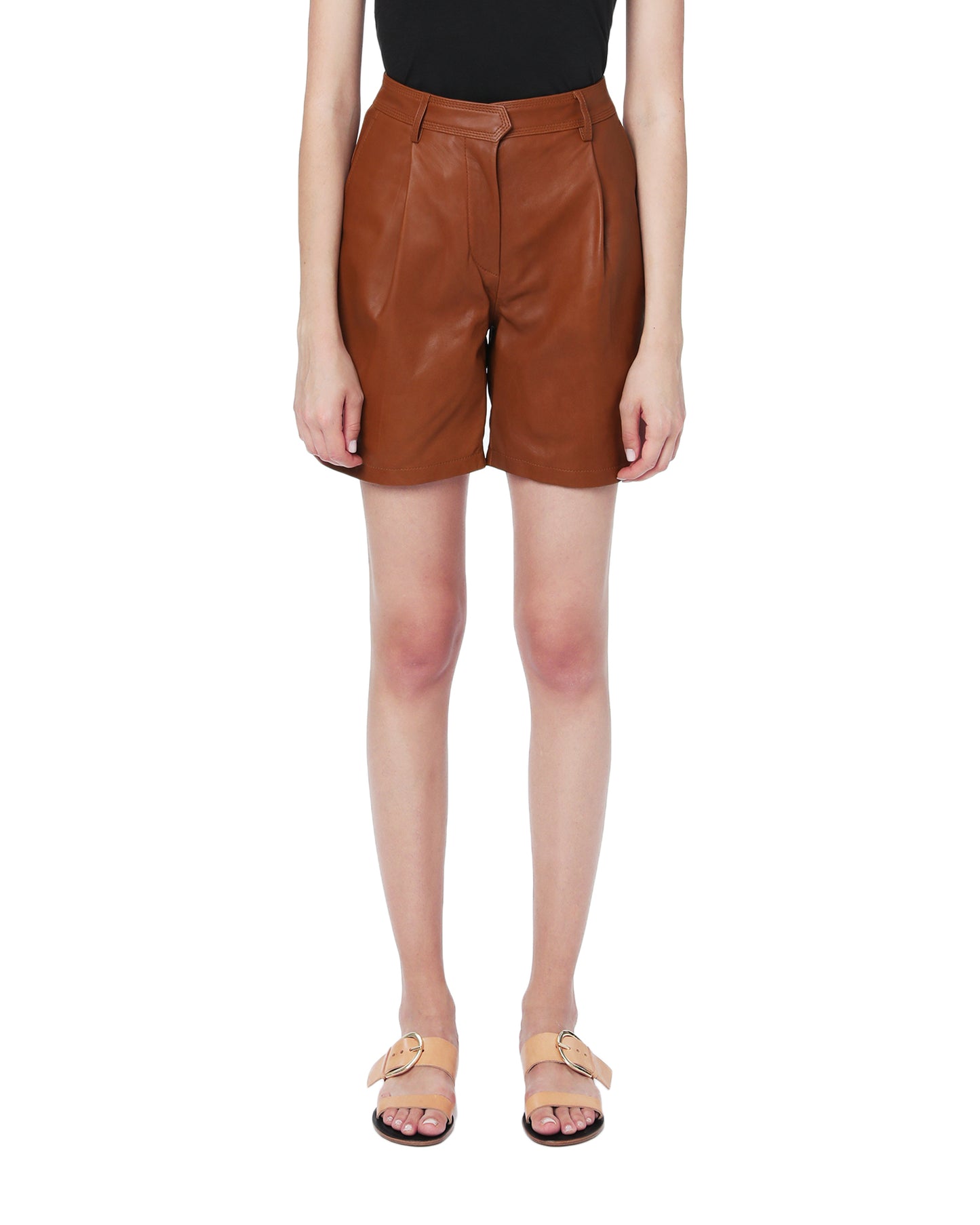 RAG & BONE F Panelled leather shorts