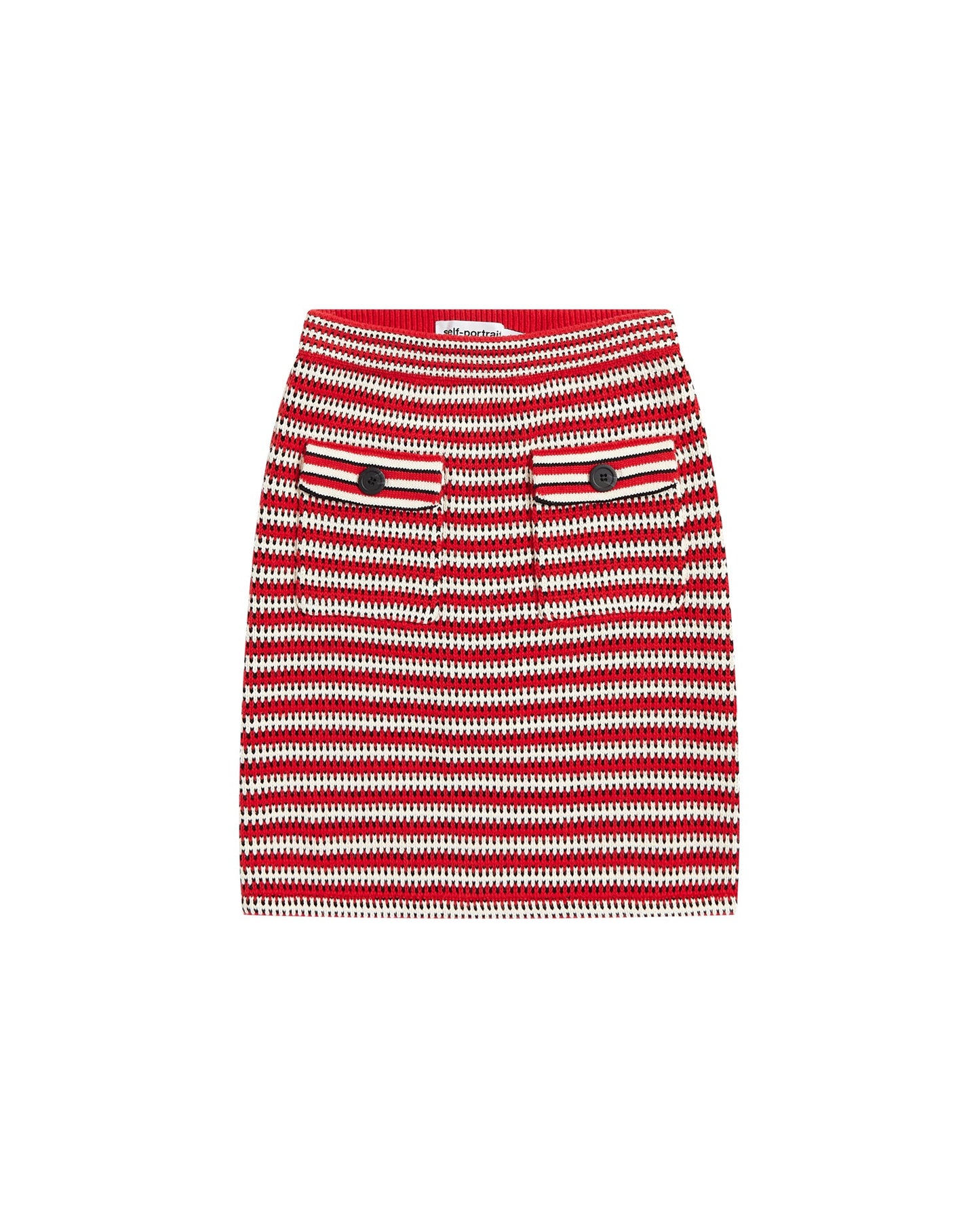 SELF PORTRAIT Striped knit skirt