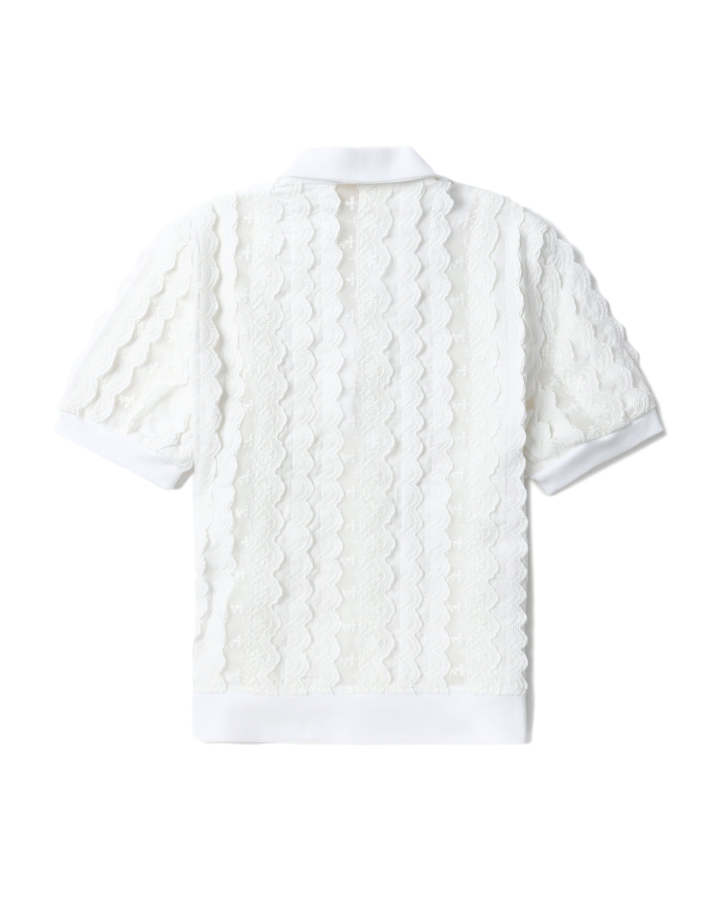 SHUSHU TONG Scalloped lace polo