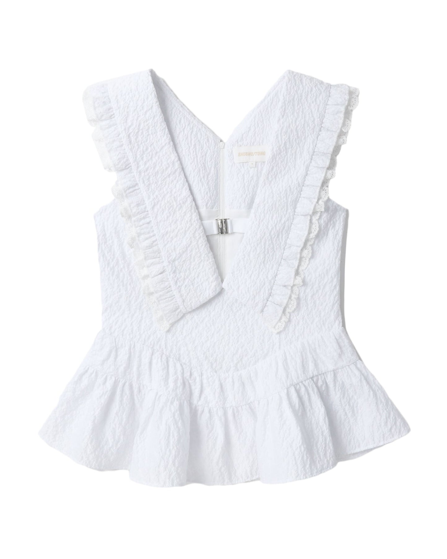 SHUSHU TONG Ruffled tank top