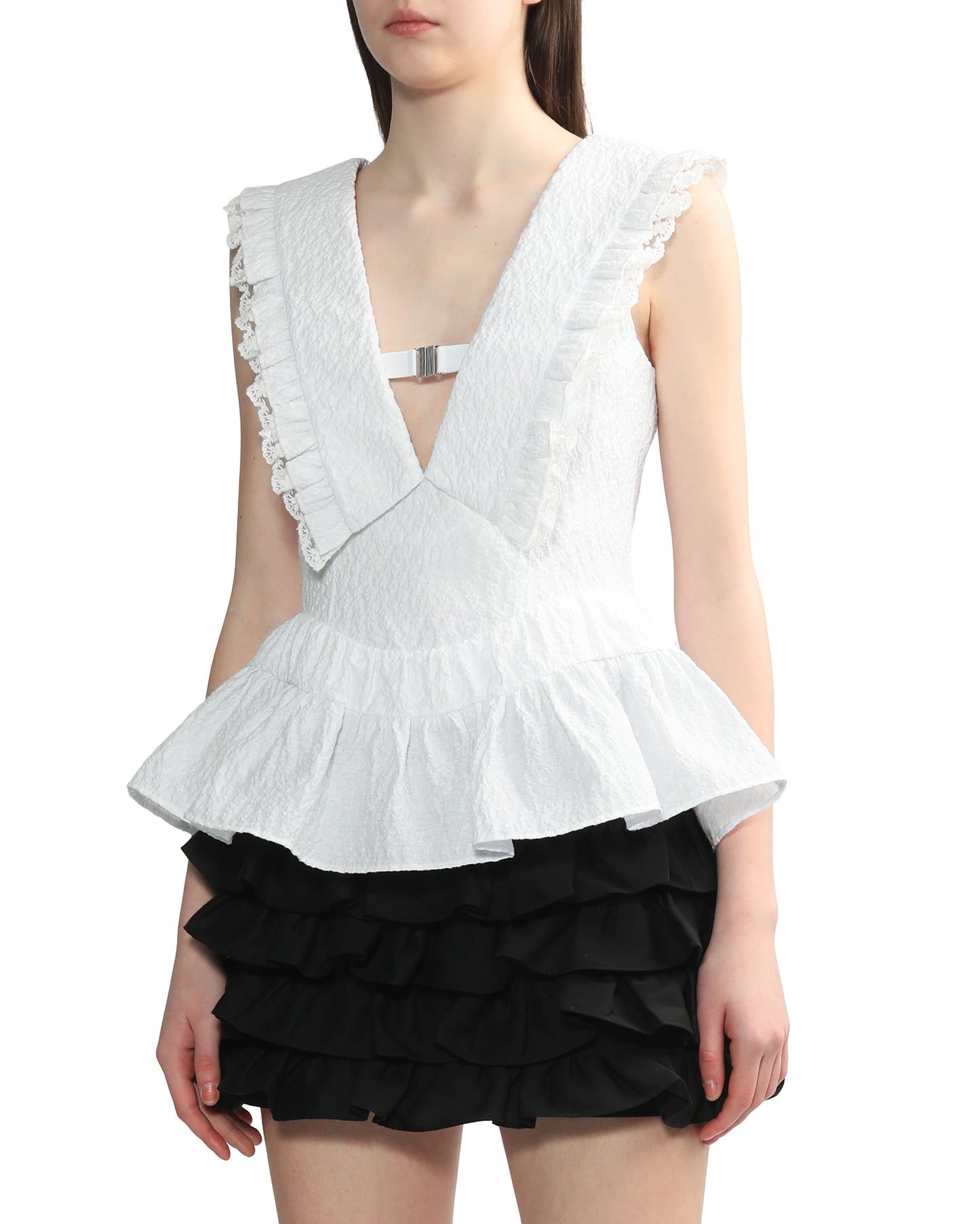 SHUSHU TONG Ruffled tank top