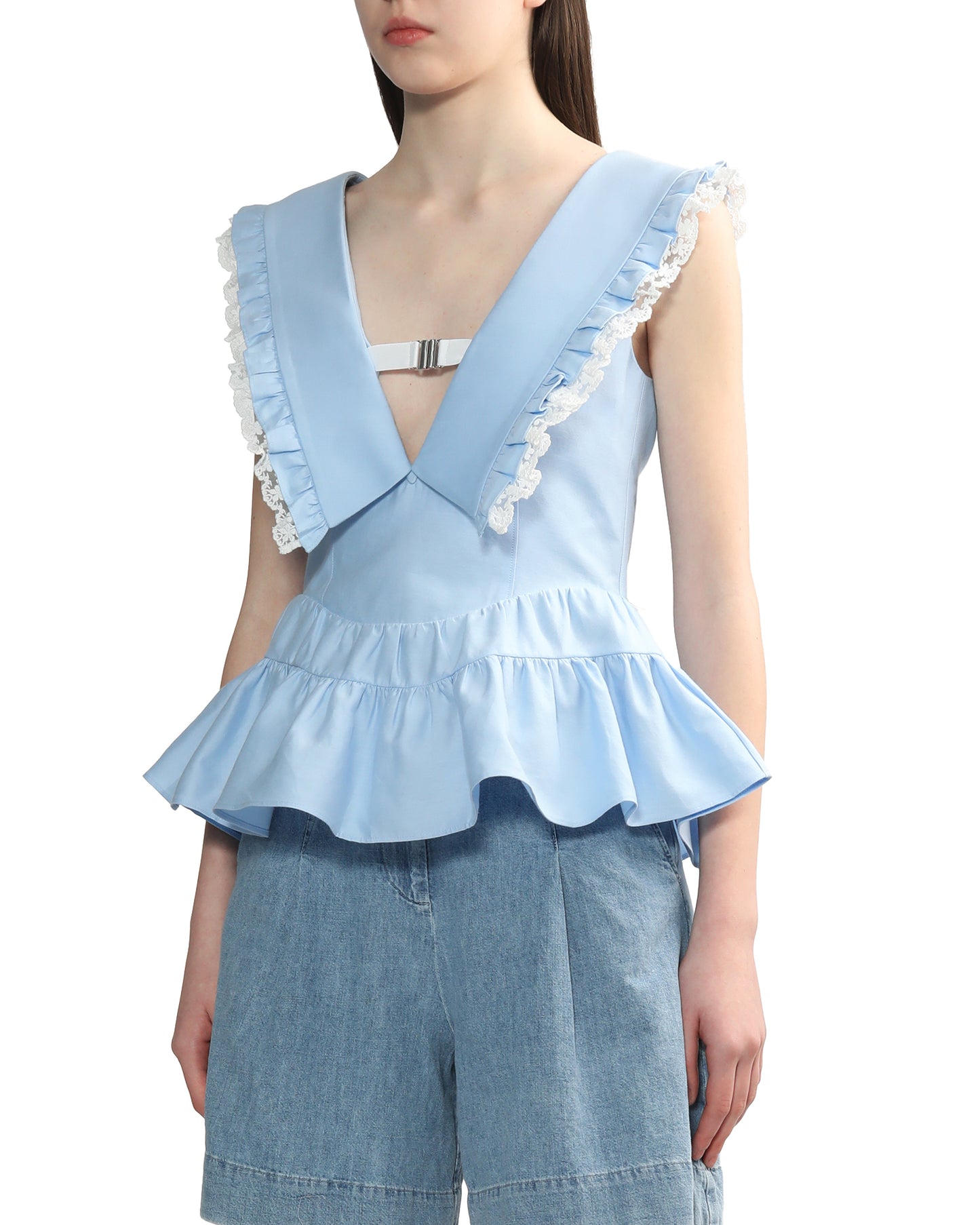 SHUSHU TONG Ruffled tank top