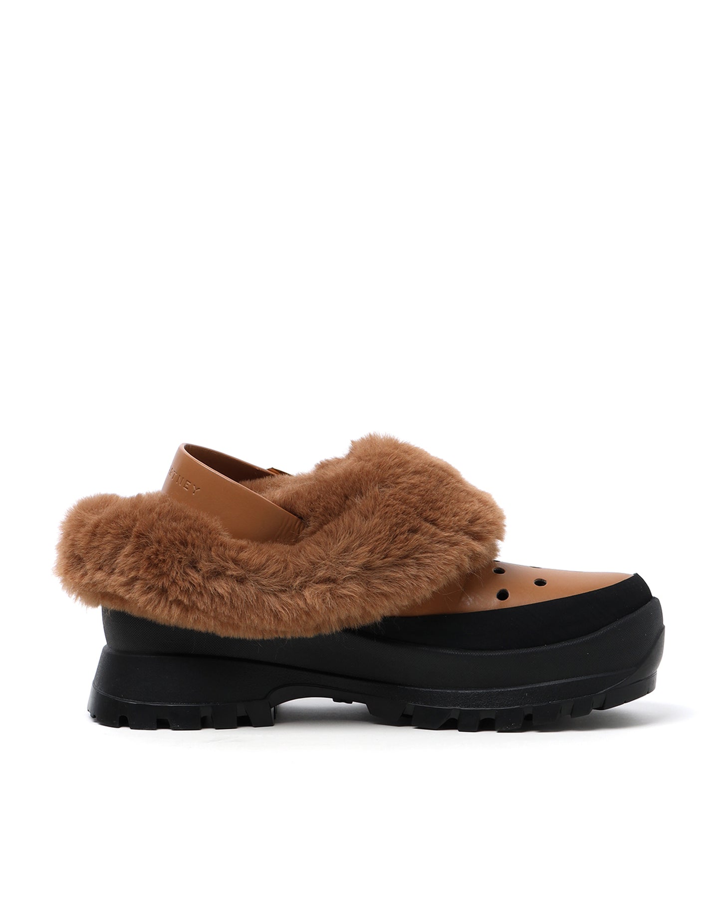 STELLA MCCARTNEY Faux fur trimmed slingbacks crocs