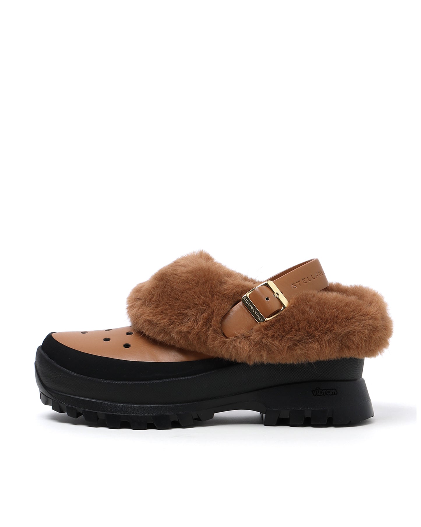 STELLA MCCARTNEY Faux fur trimmed slingbacks crocs