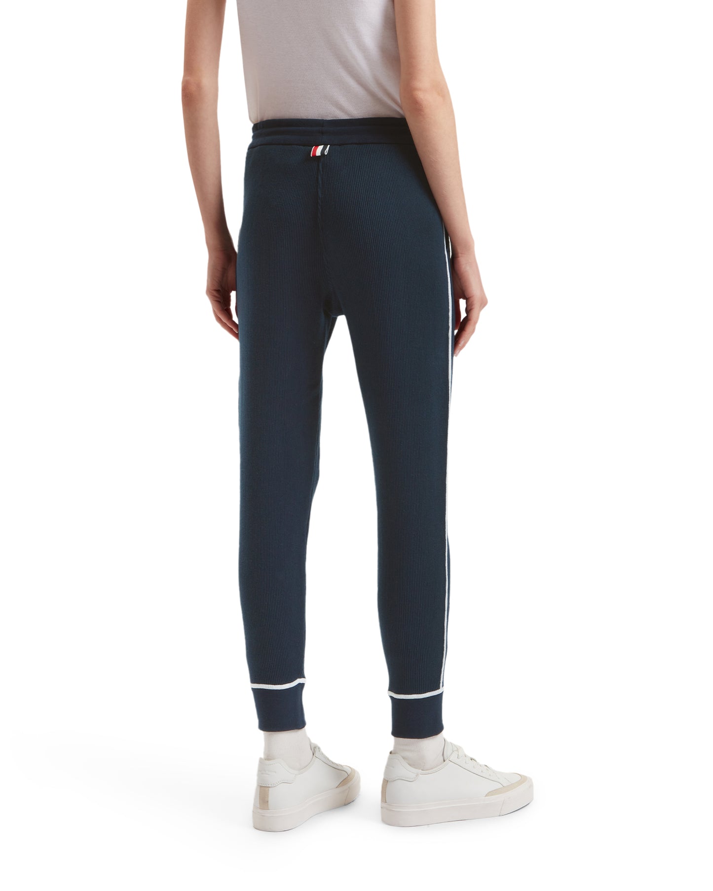 THOM BROWNE Rib contrast cover stitch sweatpants