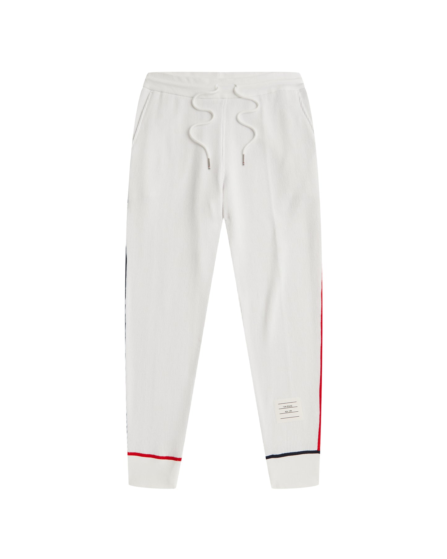 THOM BROWNE Rib contrast cover stitch sweatpants