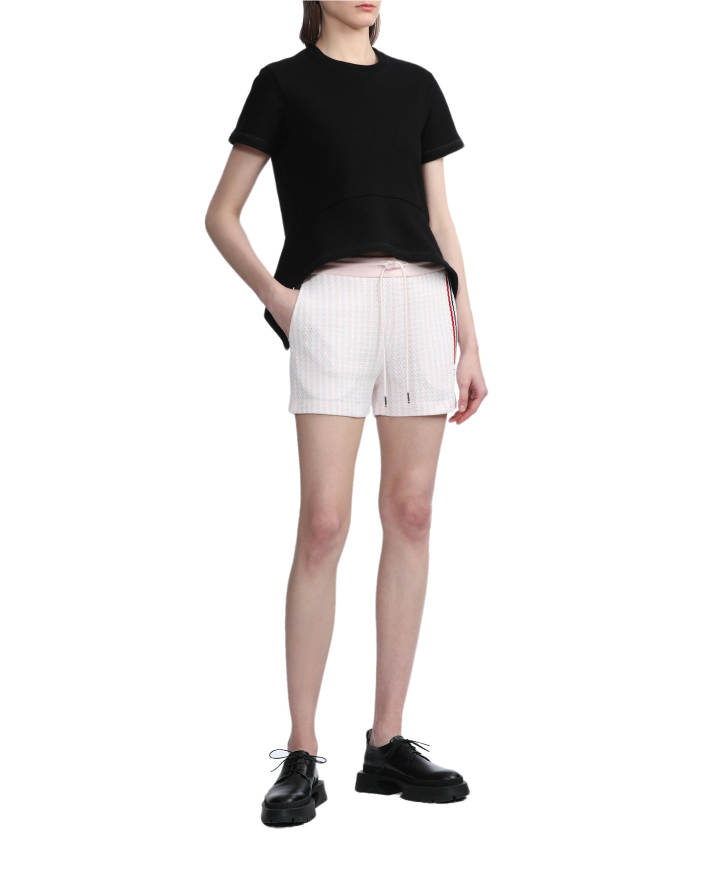 THOM BROWNE RWB stripe cotton knitted shorts