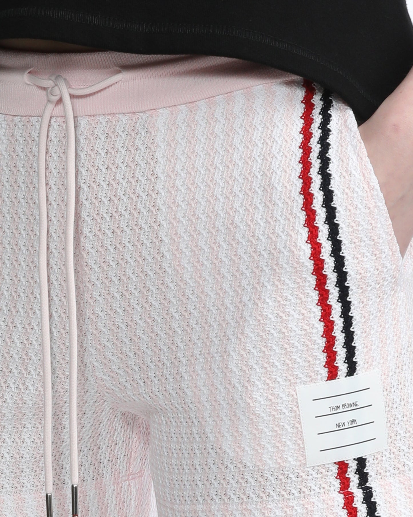 THOM BROWNE RWB stripe cotton knitted shorts