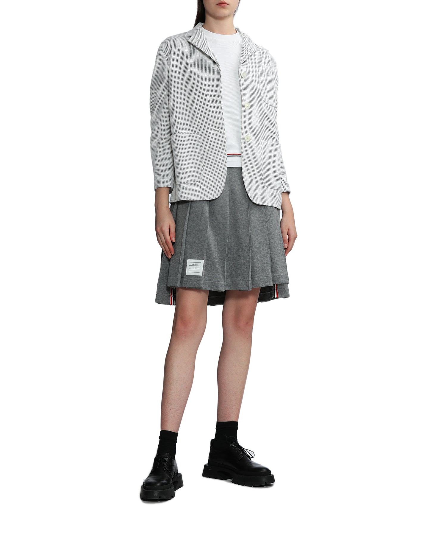 THOM BROWNE 4-bar shortsleeve sweatshirt