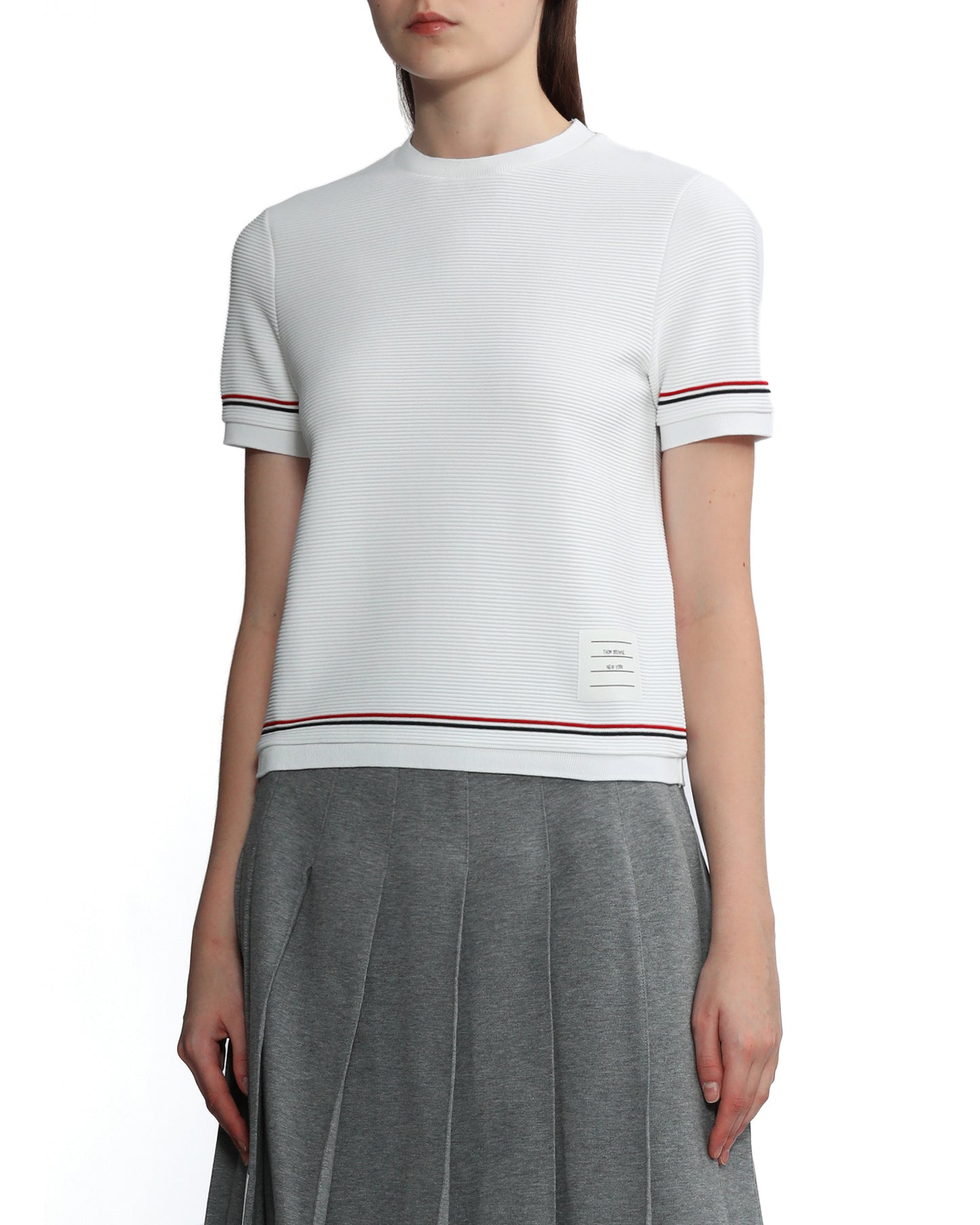 THOM BROWNE 4-bar shortsleeve sweatshirt