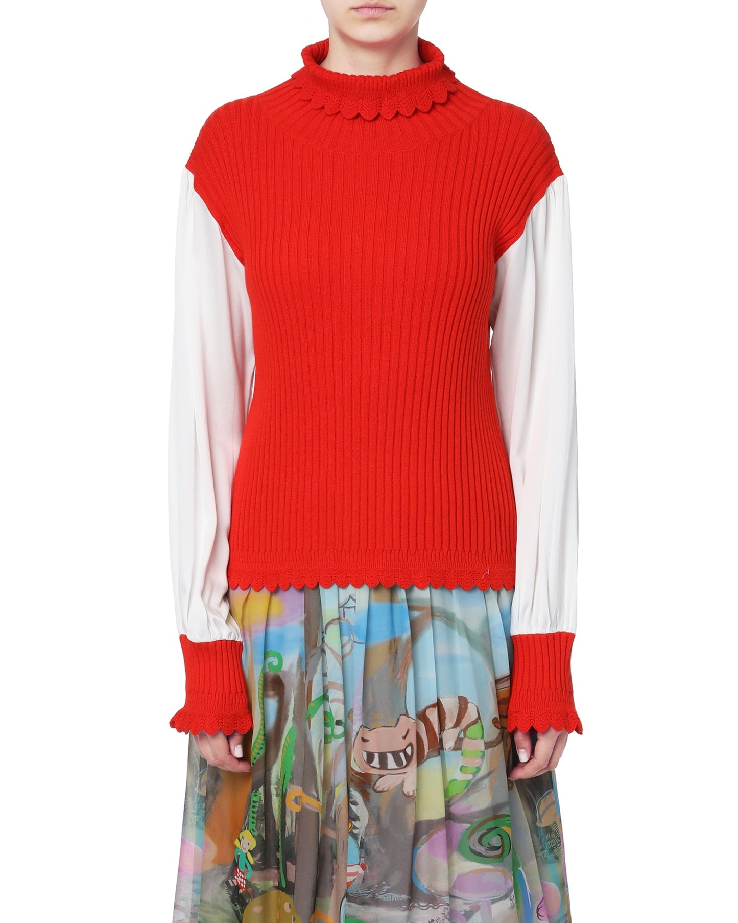 TSUMORI CHISATO Panelled ribbed sweater