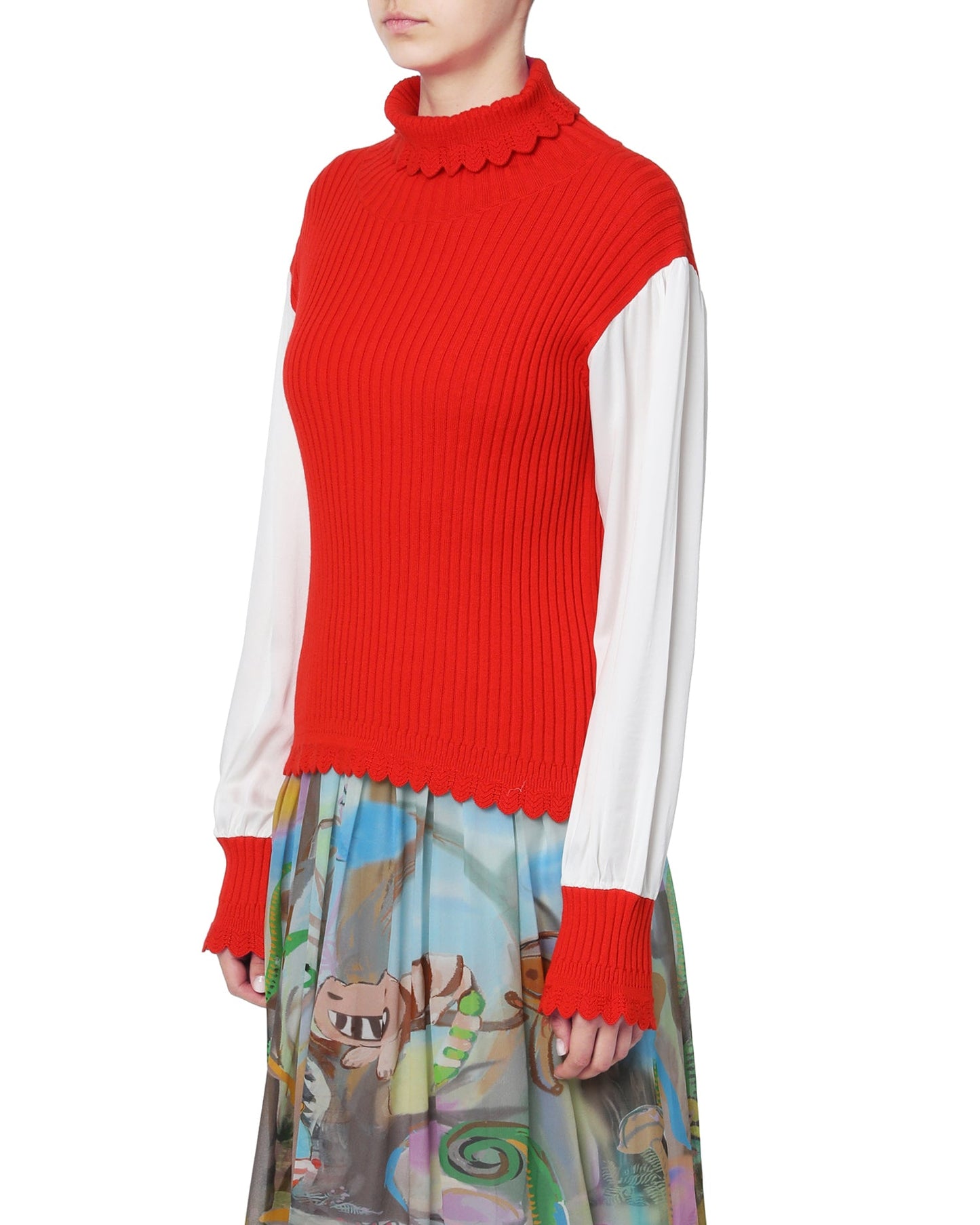 TSUMORI CHISATO Panelled ribbed sweater