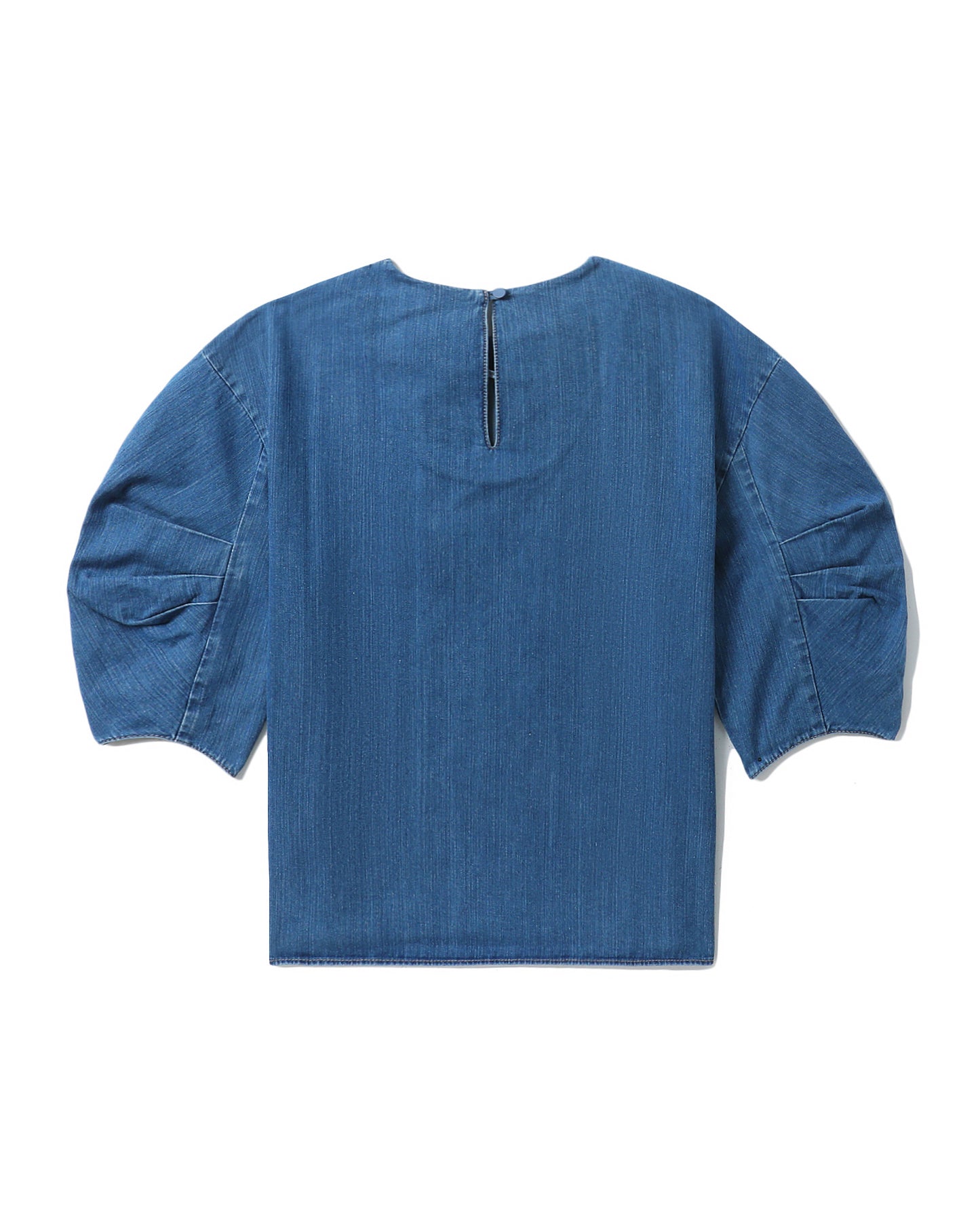 TIBI Summer denim pleat sleeve top