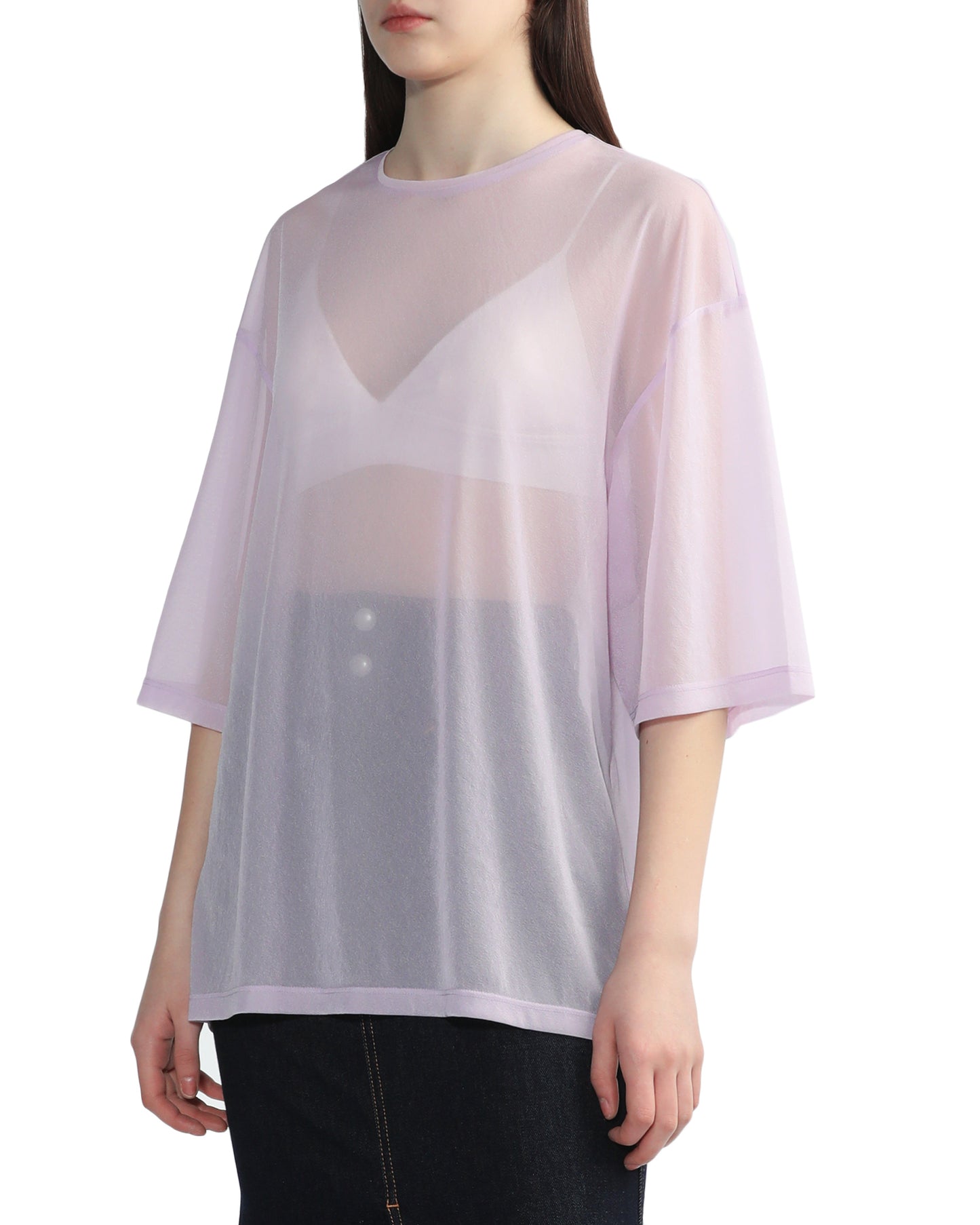 TIBI Sheer gauze easy tee