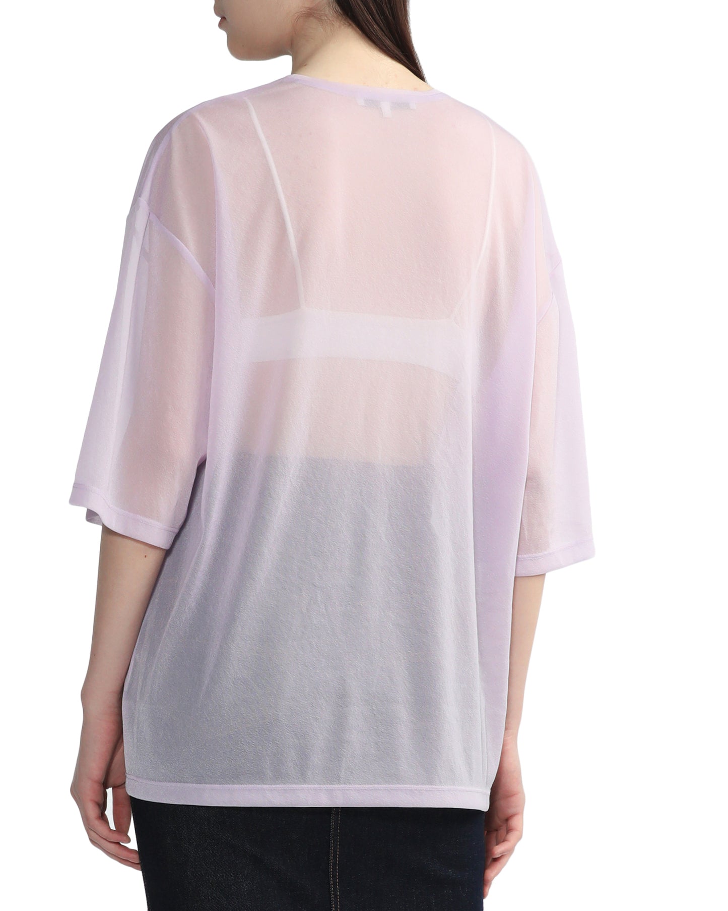 TIBI Sheer gauze easy tee