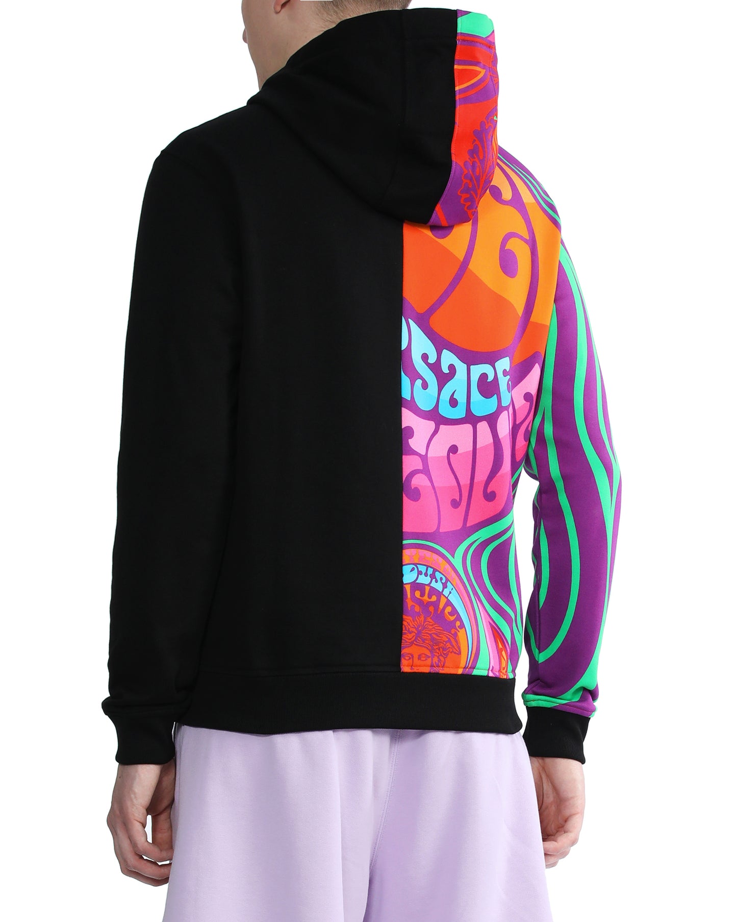 VERSACE Patched zip up hoodie