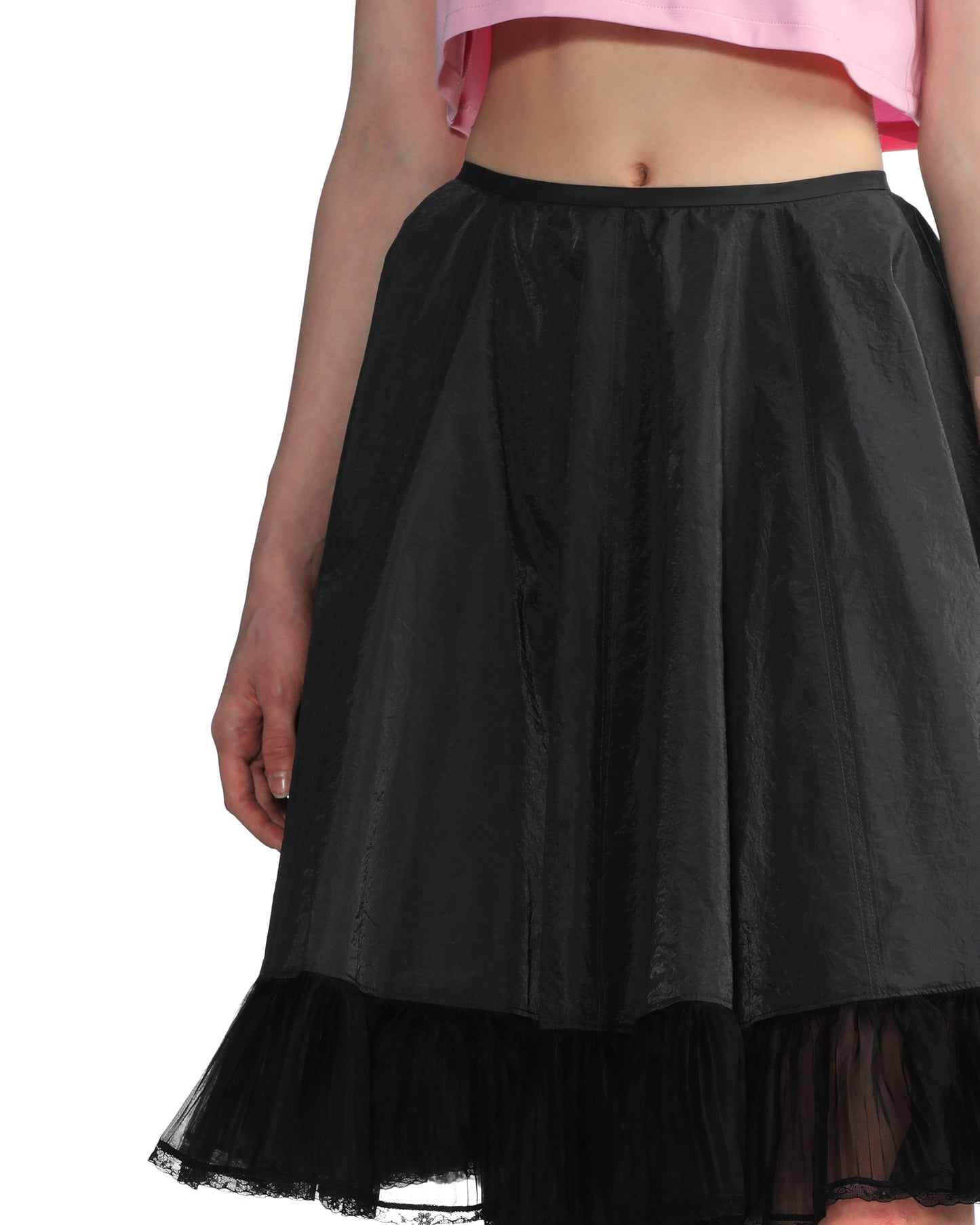 WE11DONE Lace detail flared skirt